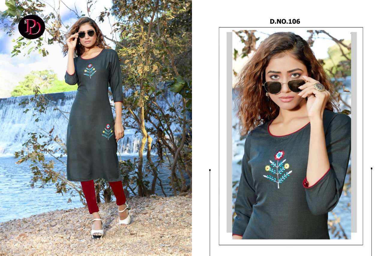 GUNJAN BY POORVI DESIGNER 101 TO 108 SERIES STYLISH FANCY COLORFUL COLLECTION CASUAL WEAR & ETHNIC WEAR COTTON SLUB WITH EMBROIDERED KURTIS AT WHOLESALE PRICE