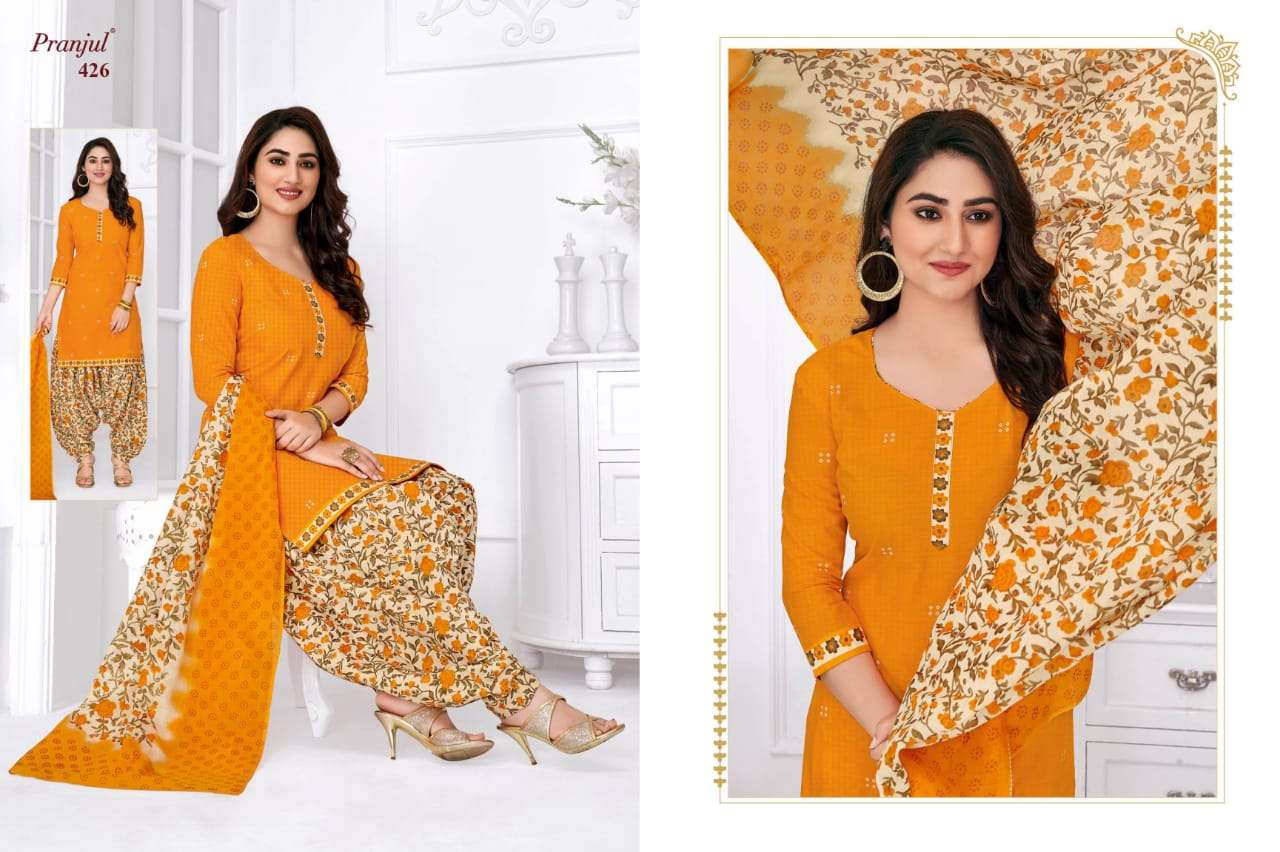 PRIYANKA VOL-4 BY PRANJUL 401 TO 456 SERIES BEAUTIFUL SUITS COLORFUL STYLISH FANCY CASUAL WEAR & ETHNIC WEAR COTTON PRINTED DRESSES AT WHOLESALE PRICE