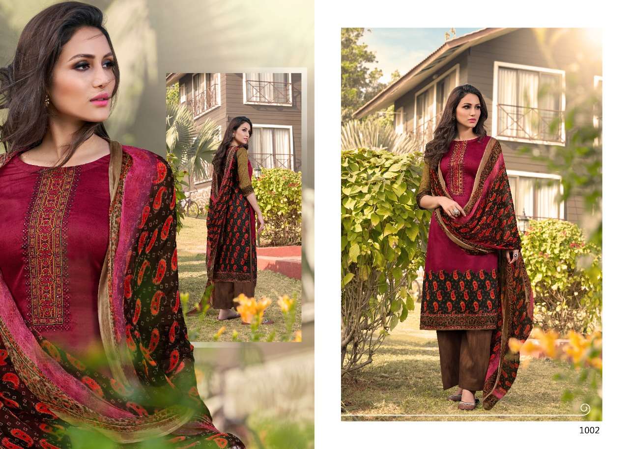 MORPANKH BY 7 CLOUDS 1001 TO 1008 SERIES BEAUTIFUL SUITS COLORFUL STYLISH FANCY CASUAL WEAR & ETHNIC WEAR PURE JAM PRINT WITH EMBROIDERY DRESSES AT WHOLESALE PRICE