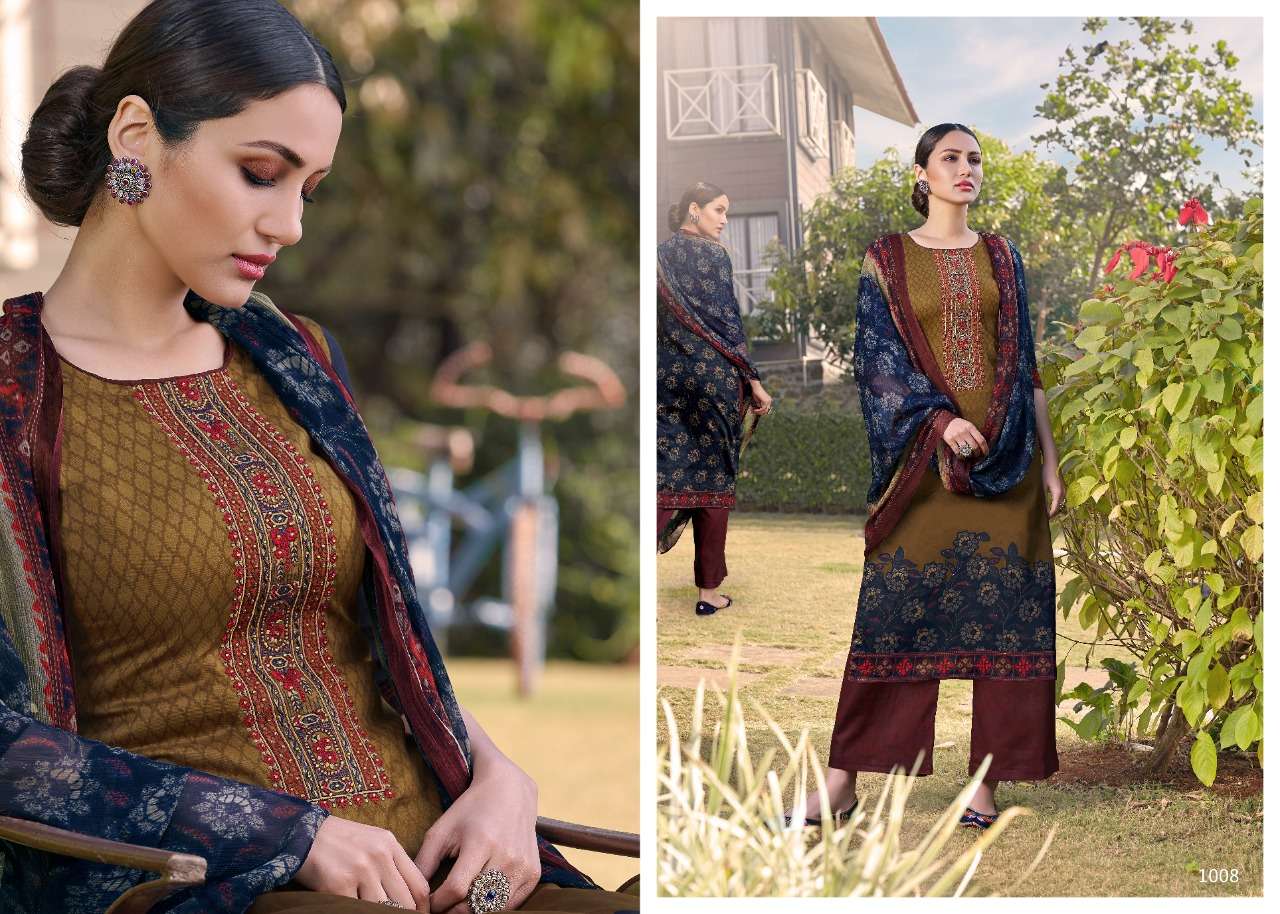 MORPANKH BY 7 CLOUDS 1001 TO 1008 SERIES BEAUTIFUL SUITS COLORFUL STYLISH FANCY CASUAL WEAR & ETHNIC WEAR PURE JAM PRINT WITH EMBROIDERY DRESSES AT WHOLESALE PRICE