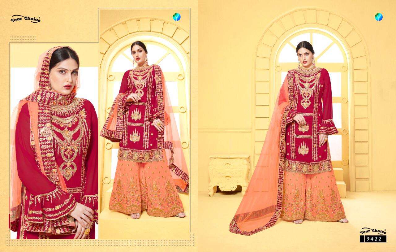 MISS WORLD VOL-2 BY YOUR CHOICE 3421 TO 3424 SERIES DESIGNER SHARARA SUITS COLLECTION BEAUTIFUL STYLISH FANCY COLORFUL PARTY WEAR & OCCASIONAL WEAR GEORGETTE WITH EMBROIDERY DRESSES AT WHOLESALE PRICE
