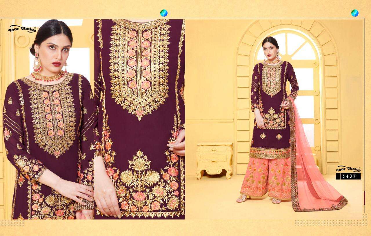 MISS WORLD VOL-2 BY YOUR CHOICE 3421 TO 3424 SERIES DESIGNER SHARARA SUITS COLLECTION BEAUTIFUL STYLISH FANCY COLORFUL PARTY WEAR & OCCASIONAL WEAR GEORGETTE WITH EMBROIDERY DRESSES AT WHOLESALE PRICE