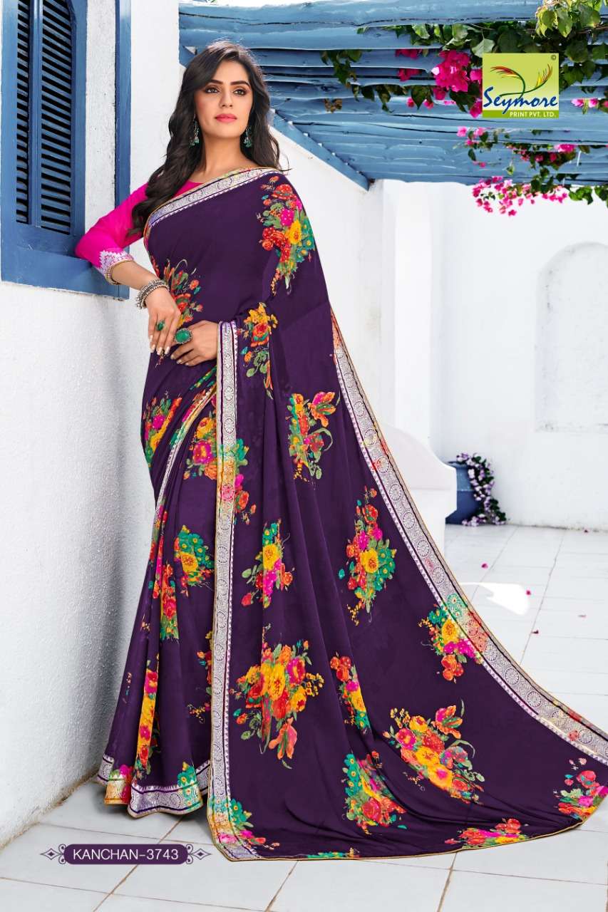 KANCHAN VOL-9 PART 1 BY SEYMORE PRINTS 3737 TO 3546 SERIES INDIAN TRADITIONAL WEAR COLLECTION BEAUTIFUL STYLISH FANCY COLORFUL PARTY WEAR & OCCASIONAL WEAR FANCY PRINTED SAREES AT WHOLESALE PRICE