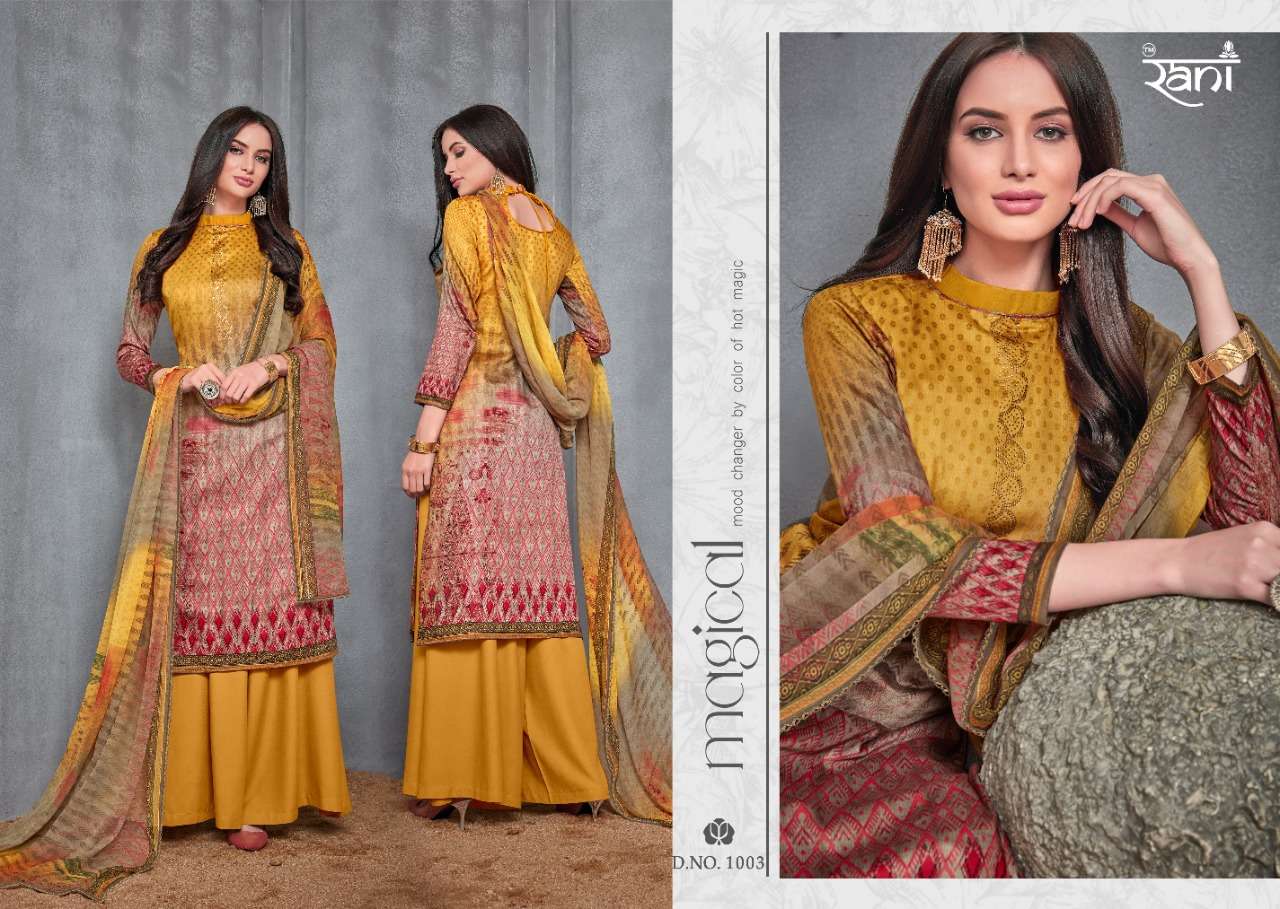 ZARA BY RANI PRINT 1001 TO 1008 SERIES BEAUTIFUL STYLISH SHARARA SUITS FANCY COLORFUL CASUAL WEAR & ETHNIC WEAR & READY TO WEAR JAM SATIN DIGITAL PRINTED DRESSES AT WHOLESALE PRICE