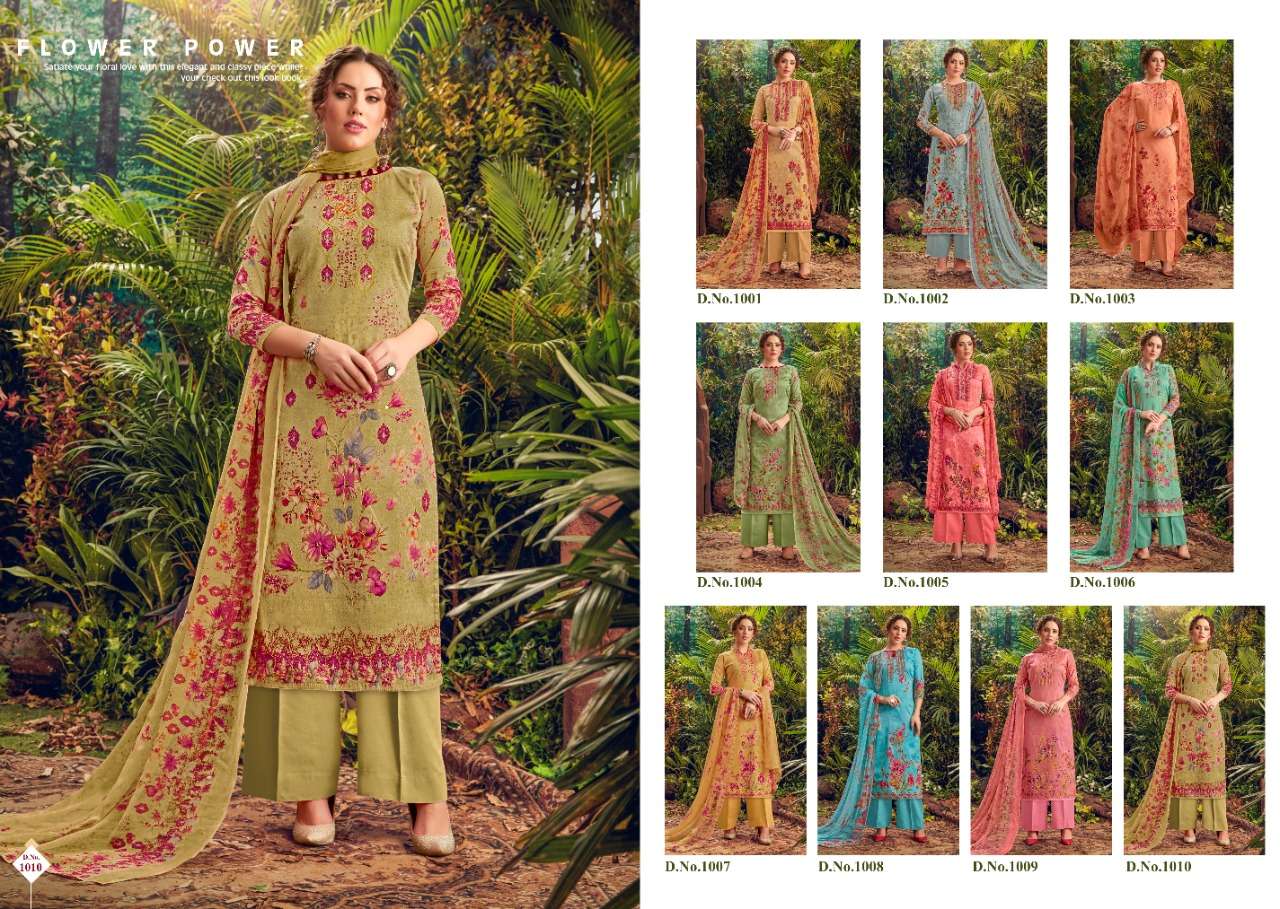 KAIRA BY VIJAYA FASHION 1001 TO 1010 SERIES BEAUTIFUL STYLISH SHARARA SUITS FANCY COLORFUL CASUAL WEAR & ETHNIC WEAR & READY TO WEAR CAMBRIC PRINTED DRESSES AT WHOLESALE PRICE