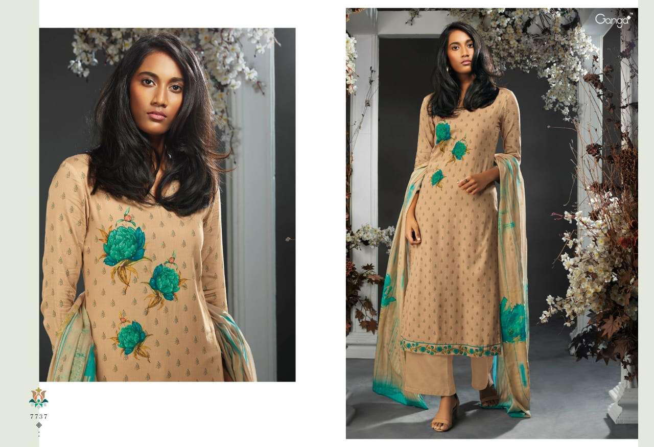 TASHIM BY GANGA FASHION 7737 TO 7745 SERIES INDIAN TRADITIONAL WEAR COLLECTION BEAUTIFUL STYLISH FANCY COLORFUL PARTY WEAR & OCCASIONAL WEAR FINEST COTTON SATIN PRINTED DRESSES AT WHOLESALE PRICE