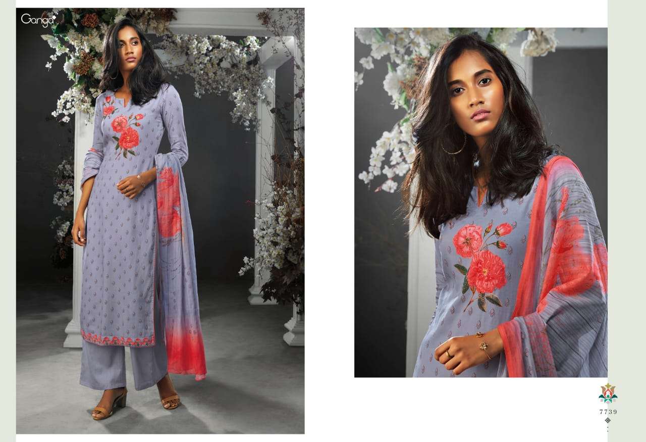 TASHIM BY GANGA FASHION 7737 TO 7745 SERIES INDIAN TRADITIONAL WEAR COLLECTION BEAUTIFUL STYLISH FANCY COLORFUL PARTY WEAR & OCCASIONAL WEAR FINEST COTTON SATIN PRINTED DRESSES AT WHOLESALE PRICE