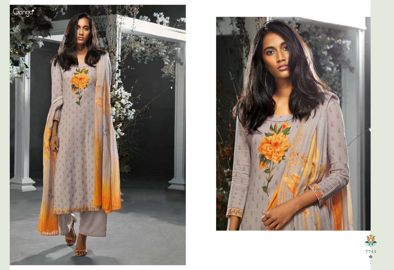 TASHIM BY GANGA FASHION 7737 TO 7745 SERIES INDIAN TRADITIONAL WEAR COLLECTION BEAUTIFUL STYLISH FANCY COLORFUL PARTY WEAR & OCCASIONAL WEAR FINEST COTTON SATIN PRINTED DRESSES AT WHOLESALE PRICE