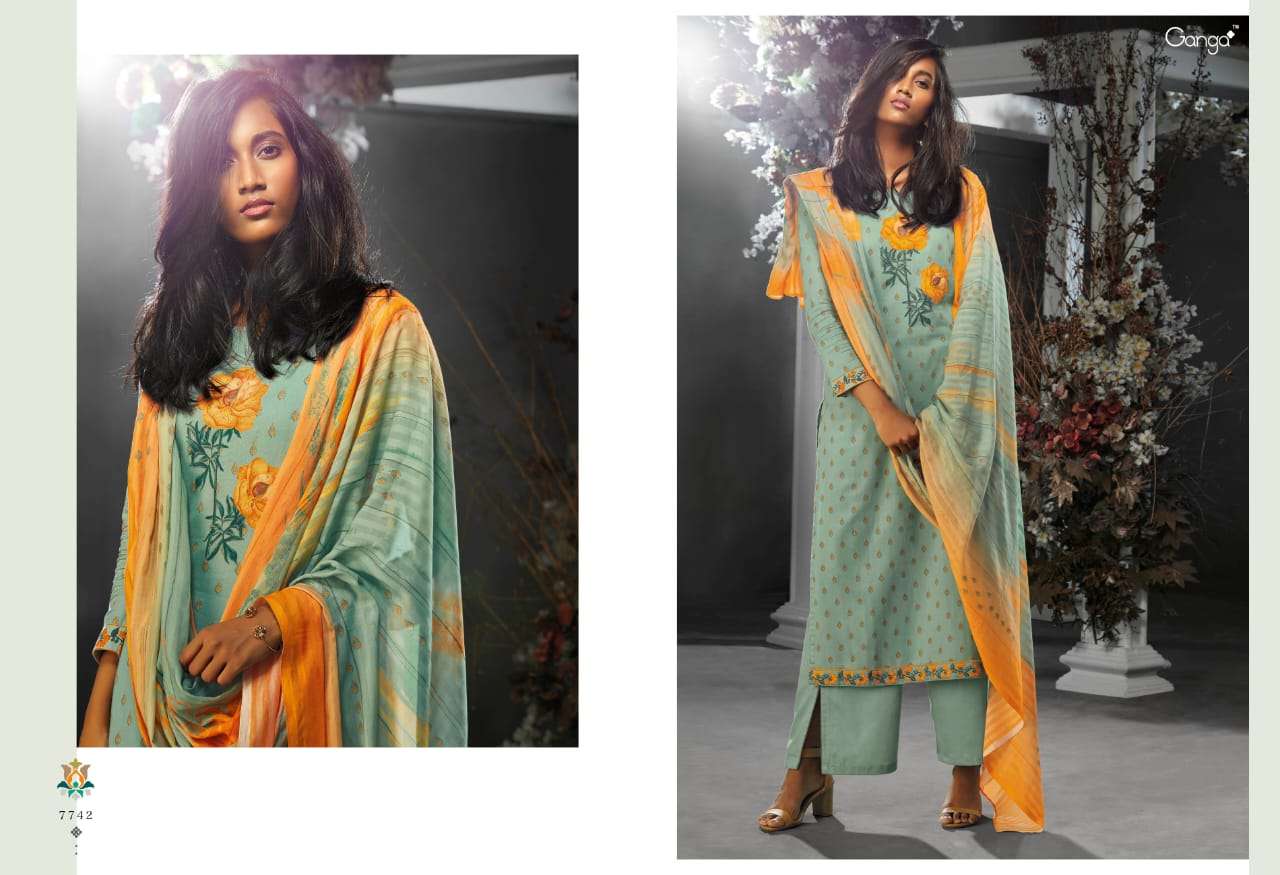 TASHIM BY GANGA FASHION 7737 TO 7745 SERIES INDIAN TRADITIONAL WEAR COLLECTION BEAUTIFUL STYLISH FANCY COLORFUL PARTY WEAR & OCCASIONAL WEAR FINEST COTTON SATIN PRINTED DRESSES AT WHOLESALE PRICE