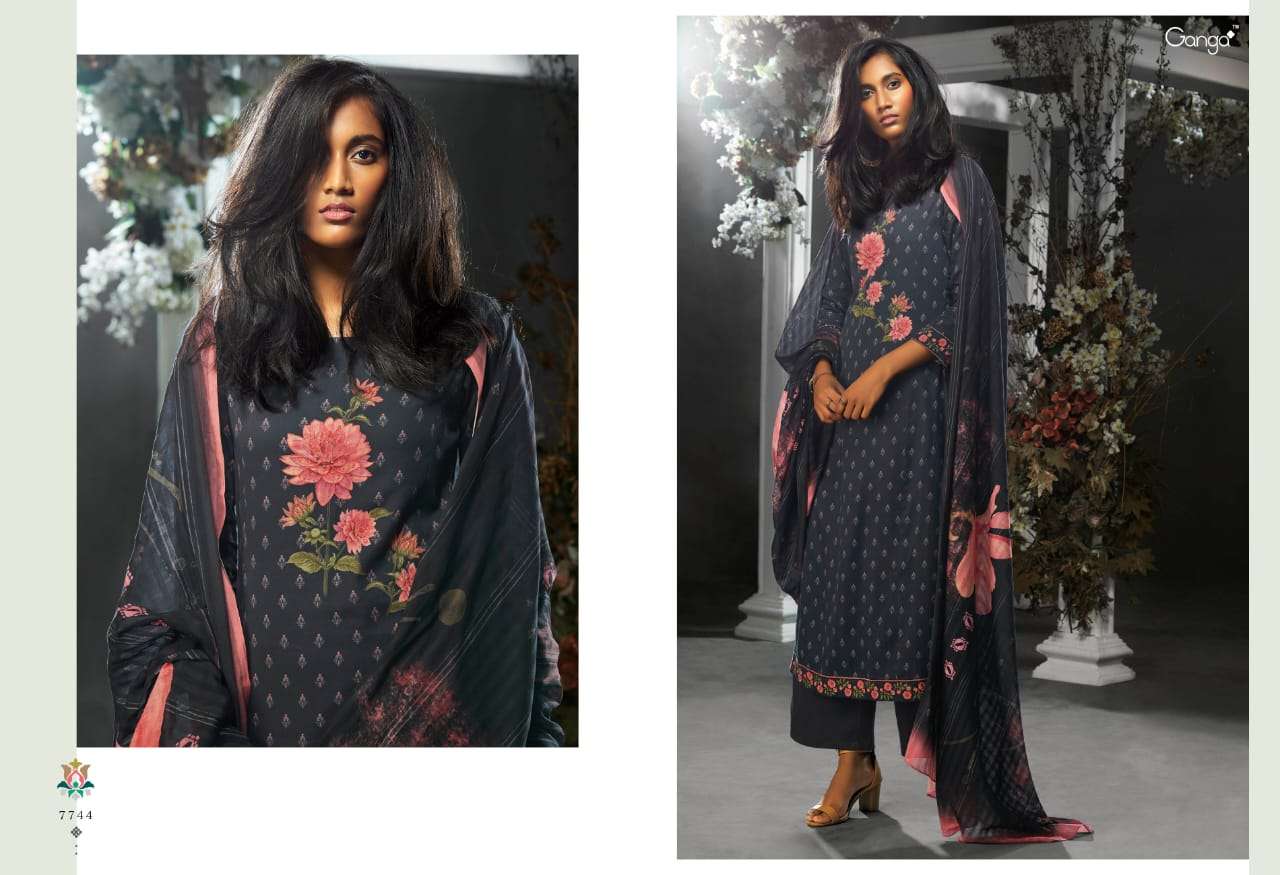 TASHIM BY GANGA FASHION 7737 TO 7745 SERIES INDIAN TRADITIONAL WEAR COLLECTION BEAUTIFUL STYLISH FANCY COLORFUL PARTY WEAR & OCCASIONAL WEAR FINEST COTTON SATIN PRINTED DRESSES AT WHOLESALE PRICE