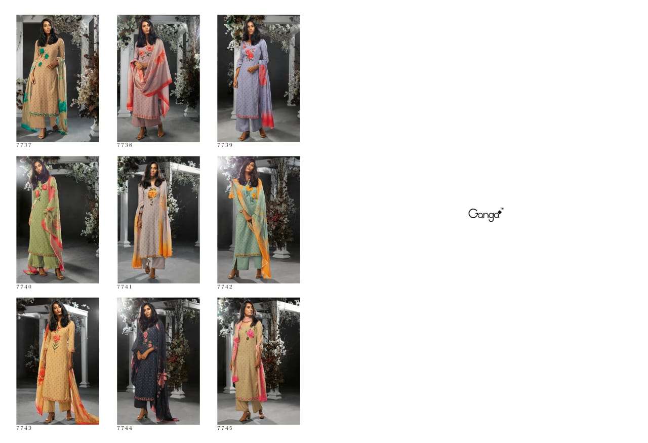 TASHIM BY GANGA FASHION 7737 TO 7745 SERIES INDIAN TRADITIONAL WEAR COLLECTION BEAUTIFUL STYLISH FANCY COLORFUL PARTY WEAR & OCCASIONAL WEAR FINEST COTTON SATIN PRINTED DRESSES AT WHOLESALE PRICE