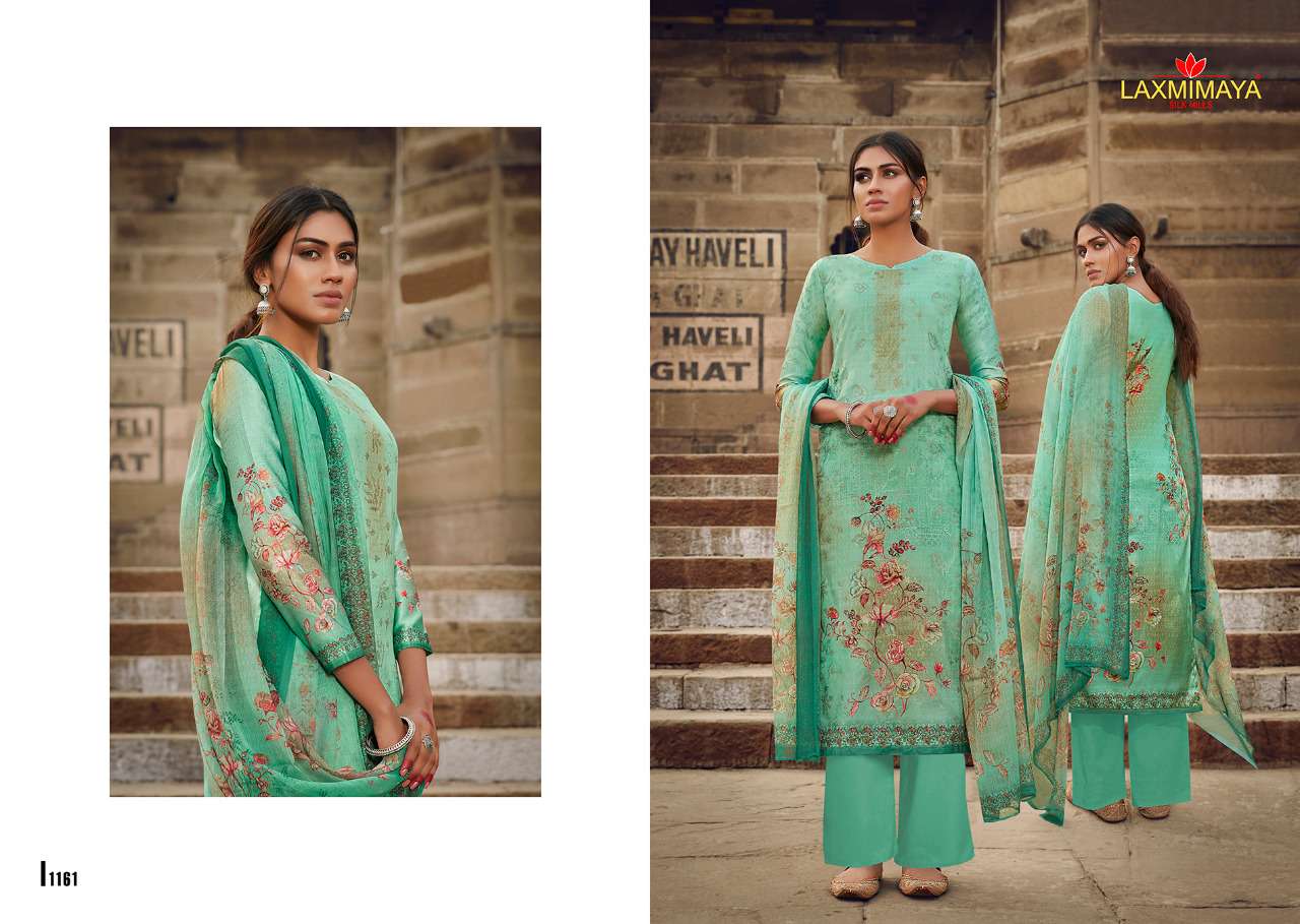 KAASHI BY LAXMIMAYA SILK MILLS 1160 TO 1167 SERIES BEAUTIFUL SUITS STYLISH FANCY COLORFUL PARTY WEAR & OCCASIONAL WEAR PURE JAM DIGITAL PRINTED DRESSES AT WHOLESALE PRICE