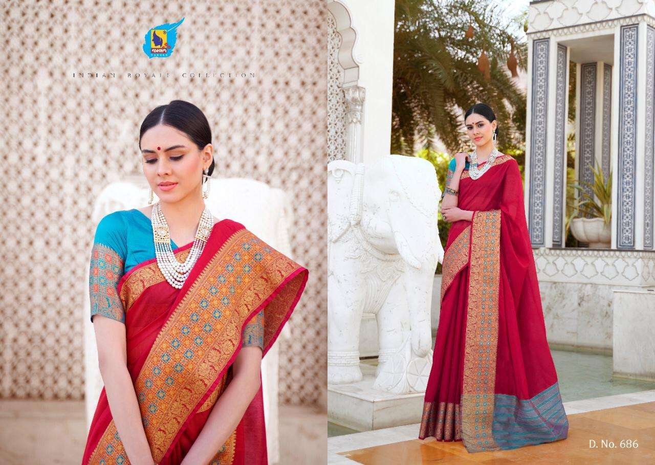 LOTUS VOL-8 BY ASHIKA SAREES 681 TO 692 SERIES INDIAN TRADITIONAL WEAR COLLECTION BEAUTIFUL STYLISH FANCY COLORFUL PARTY WEAR & OCCASIONAL WEAR CHANDERI COTTON SAREES AT WHOLESALE PRICE