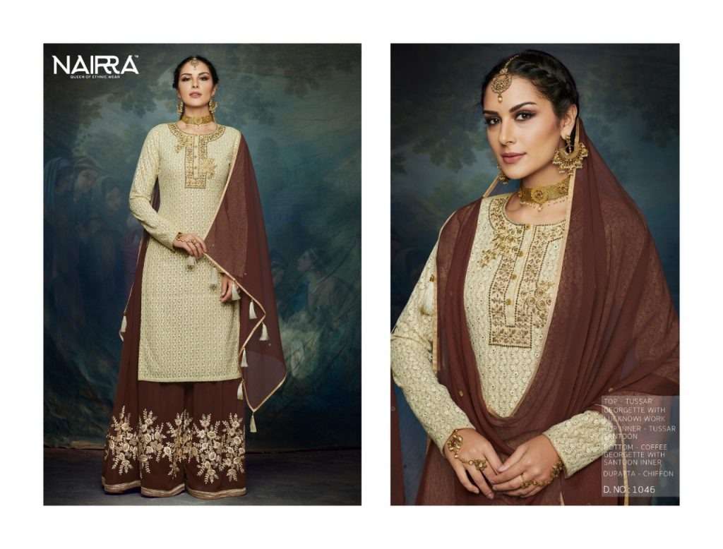 BLITZ BY NAIRRA 1045 TO 1050 SERIES DESIGNER FESTIVE SUITS COLLECTION BEAUTIFUL STYLISH FANCY COLORFUL PARTY WEAR & OCCASIONAL WEAR GEORGETTE EMBROIDERED DRESSES AT WHOLESALE PRICE