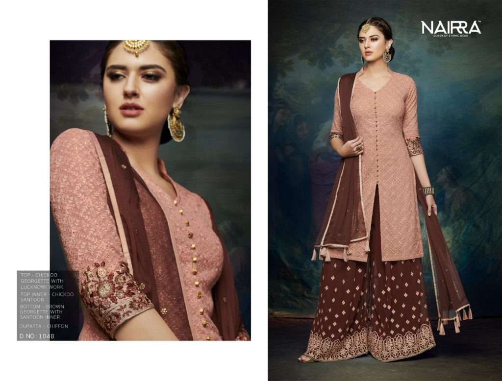 BLITZ BY NAIRRA 1045 TO 1050 SERIES DESIGNER FESTIVE SUITS COLLECTION BEAUTIFUL STYLISH FANCY COLORFUL PARTY WEAR & OCCASIONAL WEAR GEORGETTE EMBROIDERED DRESSES AT WHOLESALE PRICE
