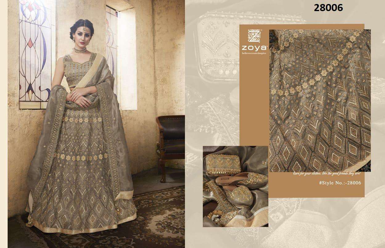 ZOYA 28000 SERIES NX BY ZOYA INDIAN STYLISH TRADITIONAL OCCASIONAL WEAR PARTY WEAR EMBROIDERED NET LEHENGAS AT WHOLESALE PRICE