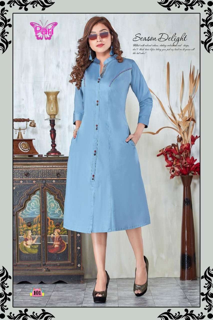 ZOYA BY PARI 101 TO 108 SERIES BEAUTIFUL COLORFUL STYLISH FANCY CASUAL WEAR & ETHNIC WEAR & READY TO WEAR HEAVY COTTON KURTIS AT WHOLESALE PRICE