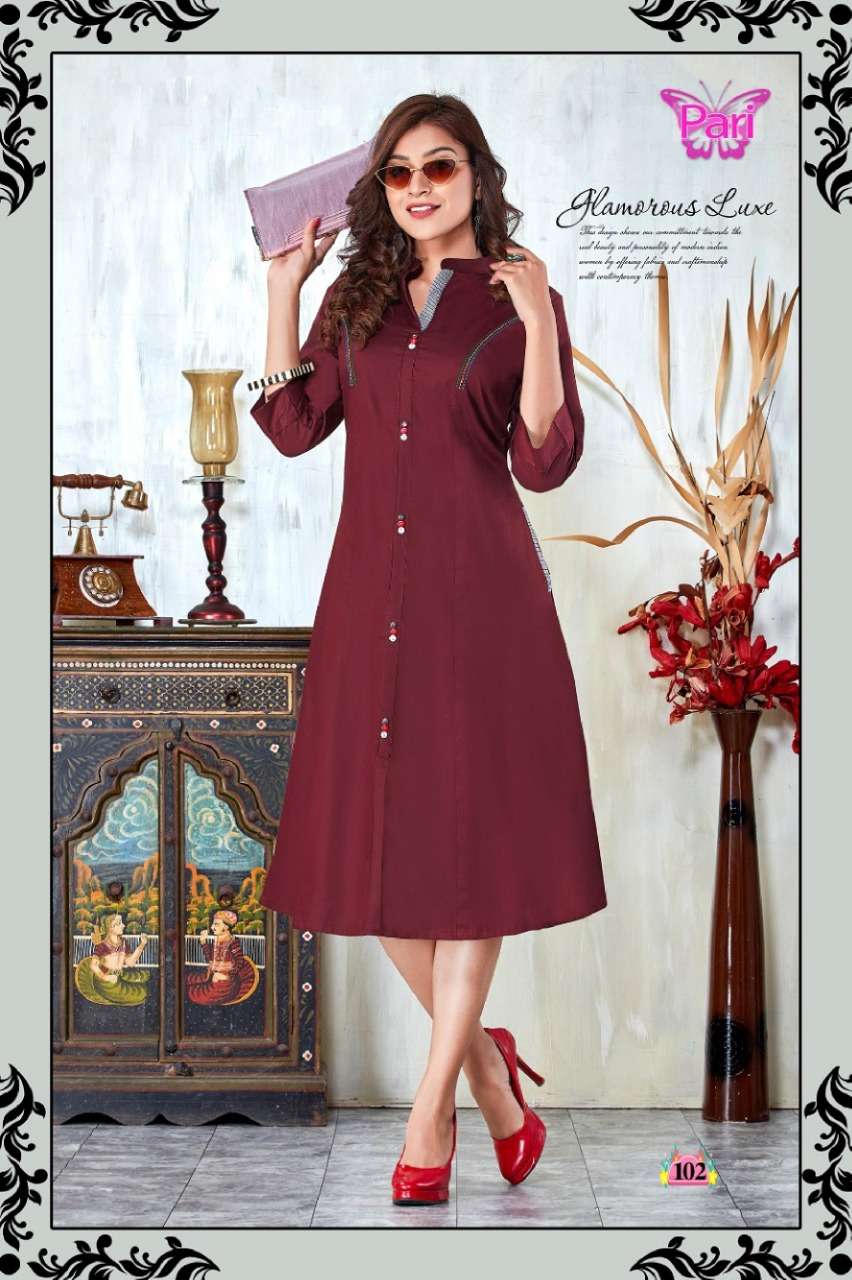ZOYA BY PARI 101 TO 108 SERIES BEAUTIFUL COLORFUL STYLISH FANCY CASUAL WEAR & ETHNIC WEAR & READY TO WEAR HEAVY COTTON KURTIS AT WHOLESALE PRICE