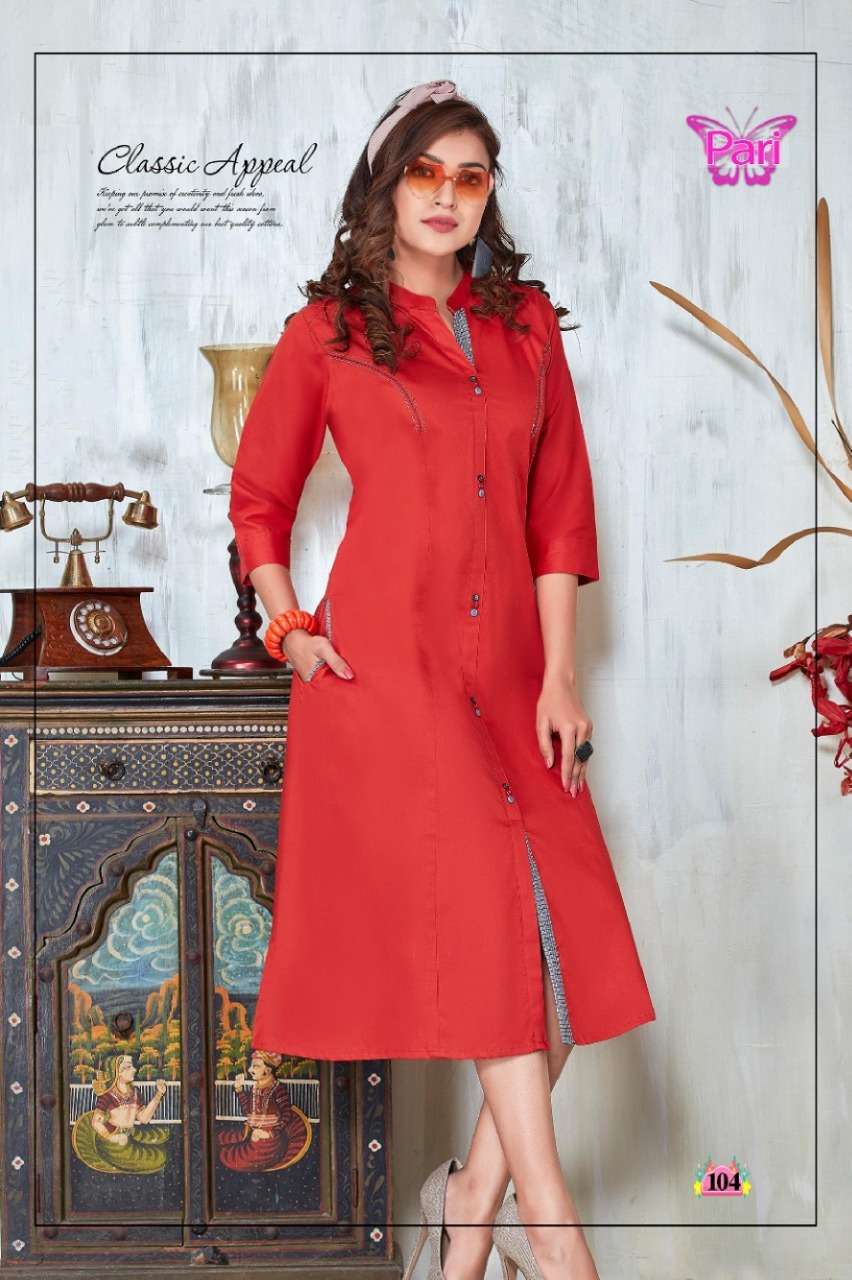 ZOYA BY PARI 101 TO 108 SERIES BEAUTIFUL COLORFUL STYLISH FANCY CASUAL WEAR & ETHNIC WEAR & READY TO WEAR HEAVY COTTON KURTIS AT WHOLESALE PRICE