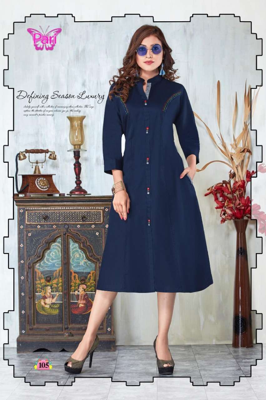 ZOYA BY PARI 101 TO 108 SERIES BEAUTIFUL COLORFUL STYLISH FANCY CASUAL WEAR & ETHNIC WEAR & READY TO WEAR HEAVY COTTON KURTIS AT WHOLESALE PRICE