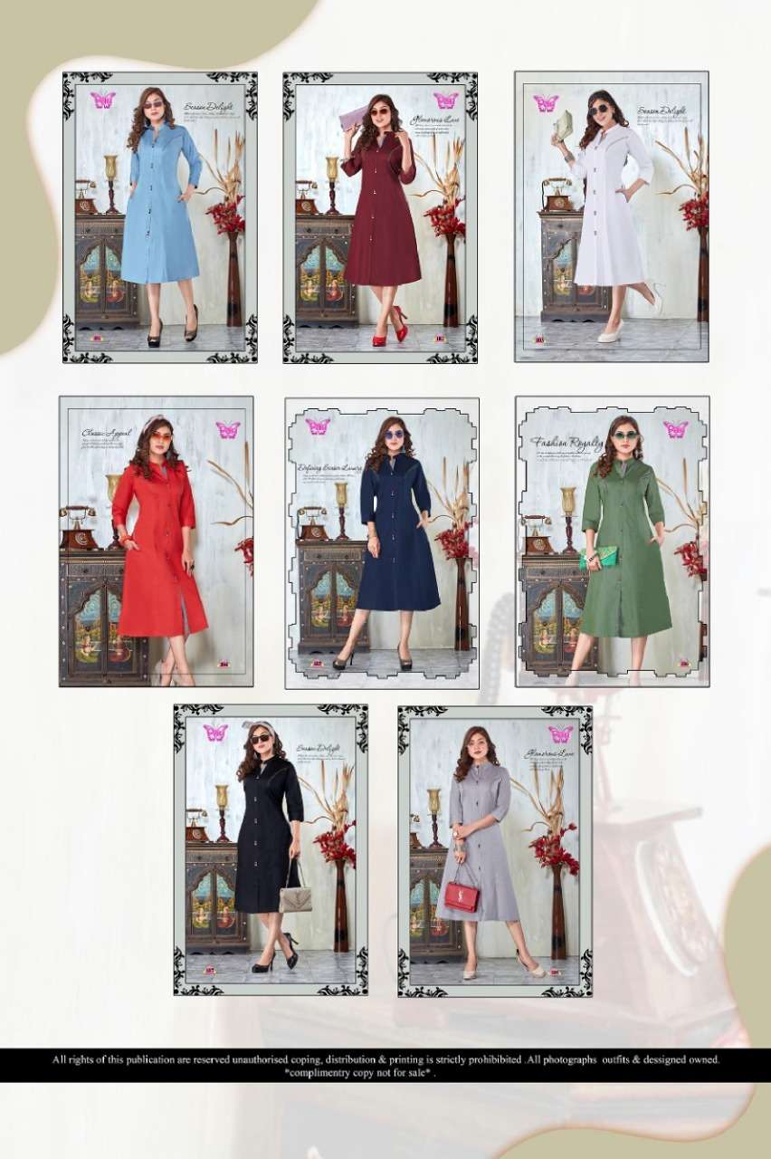 ZOYA BY PARI 101 TO 108 SERIES BEAUTIFUL COLORFUL STYLISH FANCY CASUAL WEAR & ETHNIC WEAR & READY TO WEAR HEAVY COTTON KURTIS AT WHOLESALE PRICE