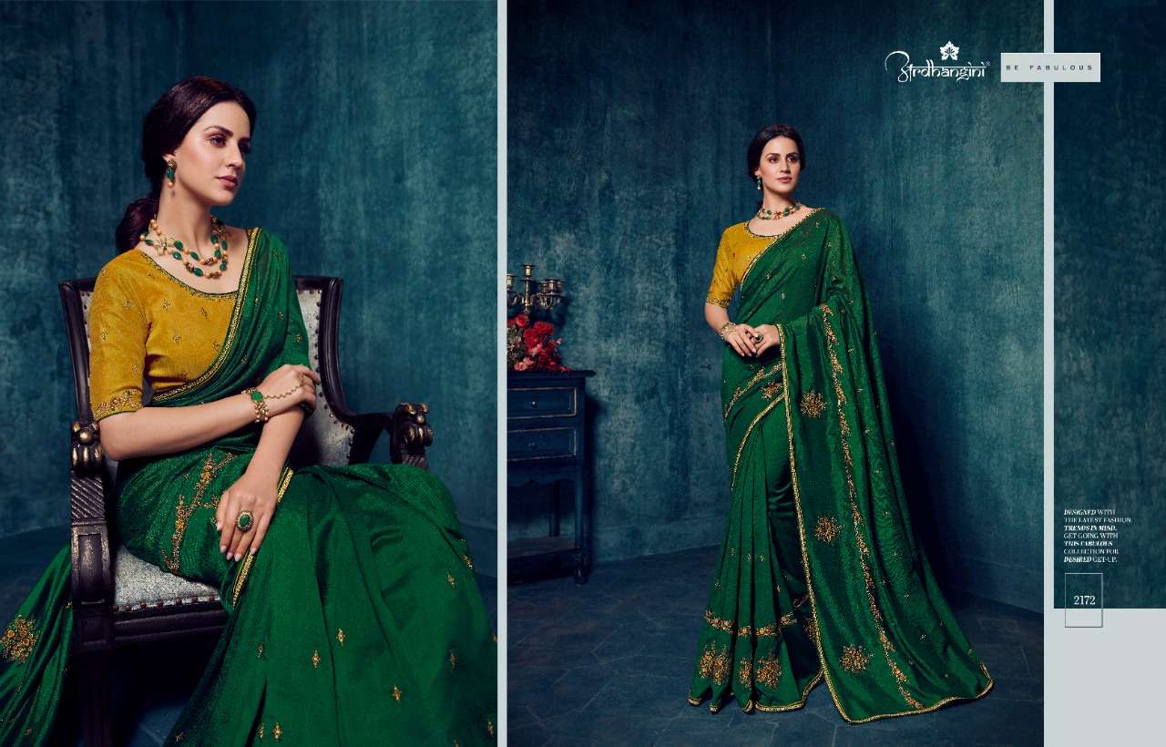 SHREYA VOL-5 BY ARDHANGINI 2171 TO 2179 SERIES INDIAN TRADITIONAL WEAR COLLECTION BEAUTIFUL STYLISH FANCY COLORFUL PARTY WEAR & OCCASIONAL WEAR SILK EMBROIDERED SAREES AT WHOLESALE PRICE