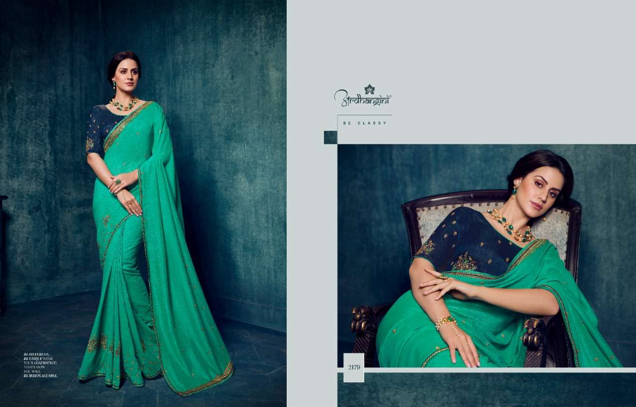 SHREYA VOL-5 BY ARDHANGINI 2171 TO 2179 SERIES INDIAN TRADITIONAL WEAR COLLECTION BEAUTIFUL STYLISH FANCY COLORFUL PARTY WEAR & OCCASIONAL WEAR SILK EMBROIDERED SAREES AT WHOLESALE PRICE