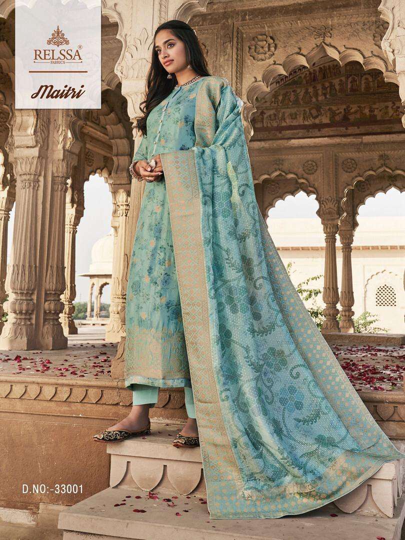 MAITRI BY SAJJAN 33001 TO 33007 SERIES BEAUTIFUL SUITS STYLISH FANCY COLORFUL PARTY WEAR & OCCASIONAL WEAR TANSUI SILK DRESSES AT WHOLESALE PRICE