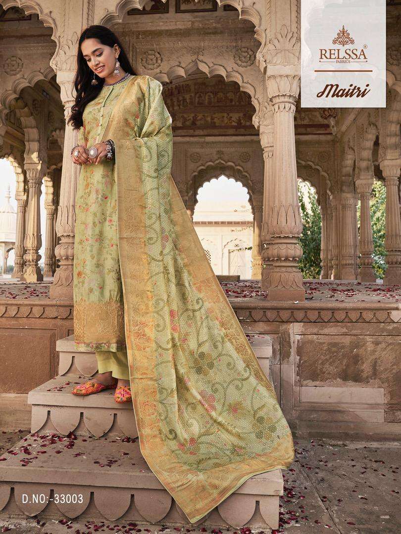 MAITRI BY SAJJAN 33001 TO 33007 SERIES BEAUTIFUL SUITS STYLISH FANCY COLORFUL PARTY WEAR & OCCASIONAL WEAR TANSUI SILK DRESSES AT WHOLESALE PRICE