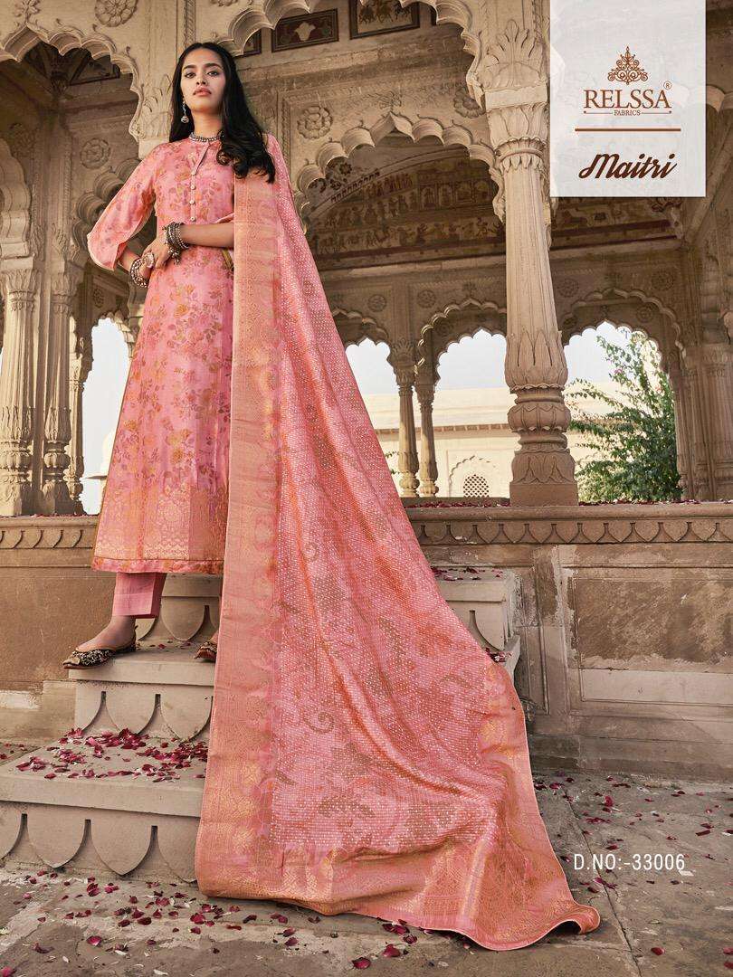 MAITRI BY SAJJAN 33001 TO 33007 SERIES BEAUTIFUL SUITS STYLISH FANCY COLORFUL PARTY WEAR & OCCASIONAL WEAR TANSUI SILK DRESSES AT WHOLESALE PRICE