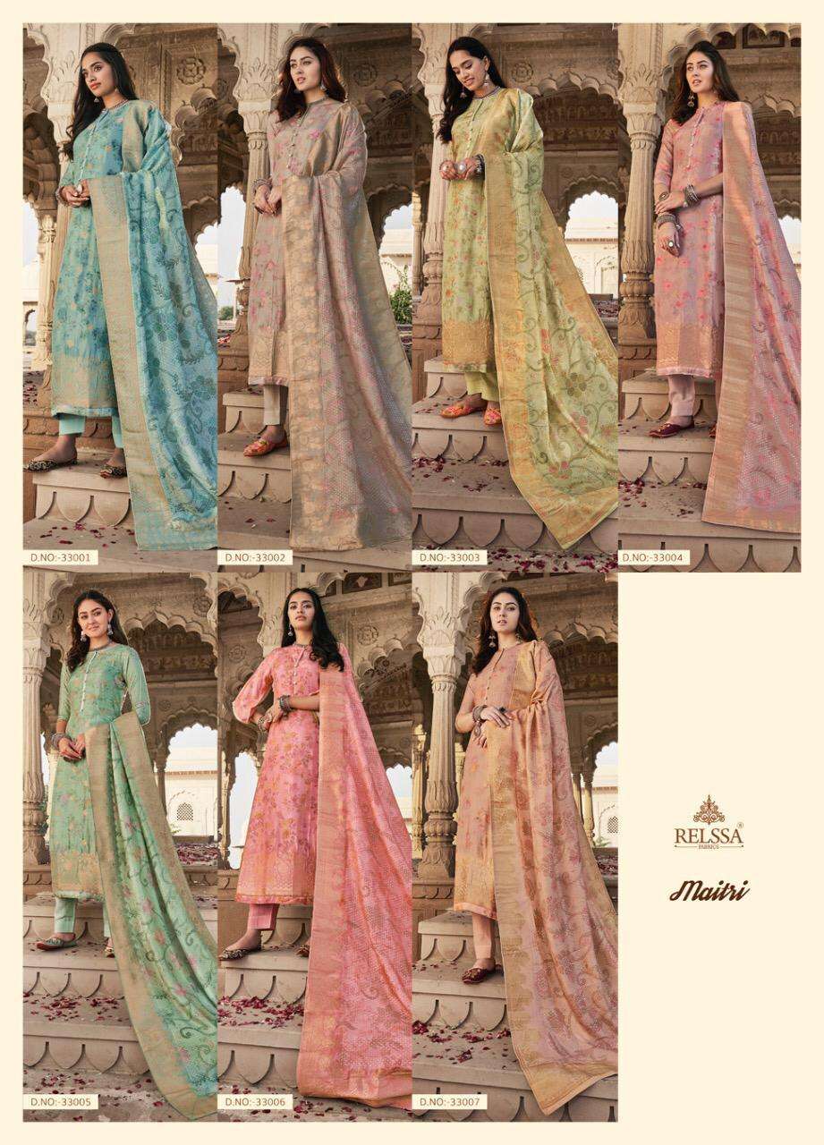 MAITRI BY SAJJAN 33001 TO 33007 SERIES BEAUTIFUL SUITS STYLISH FANCY COLORFUL PARTY WEAR & OCCASIONAL WEAR TANSUI SILK DRESSES AT WHOLESALE PRICE