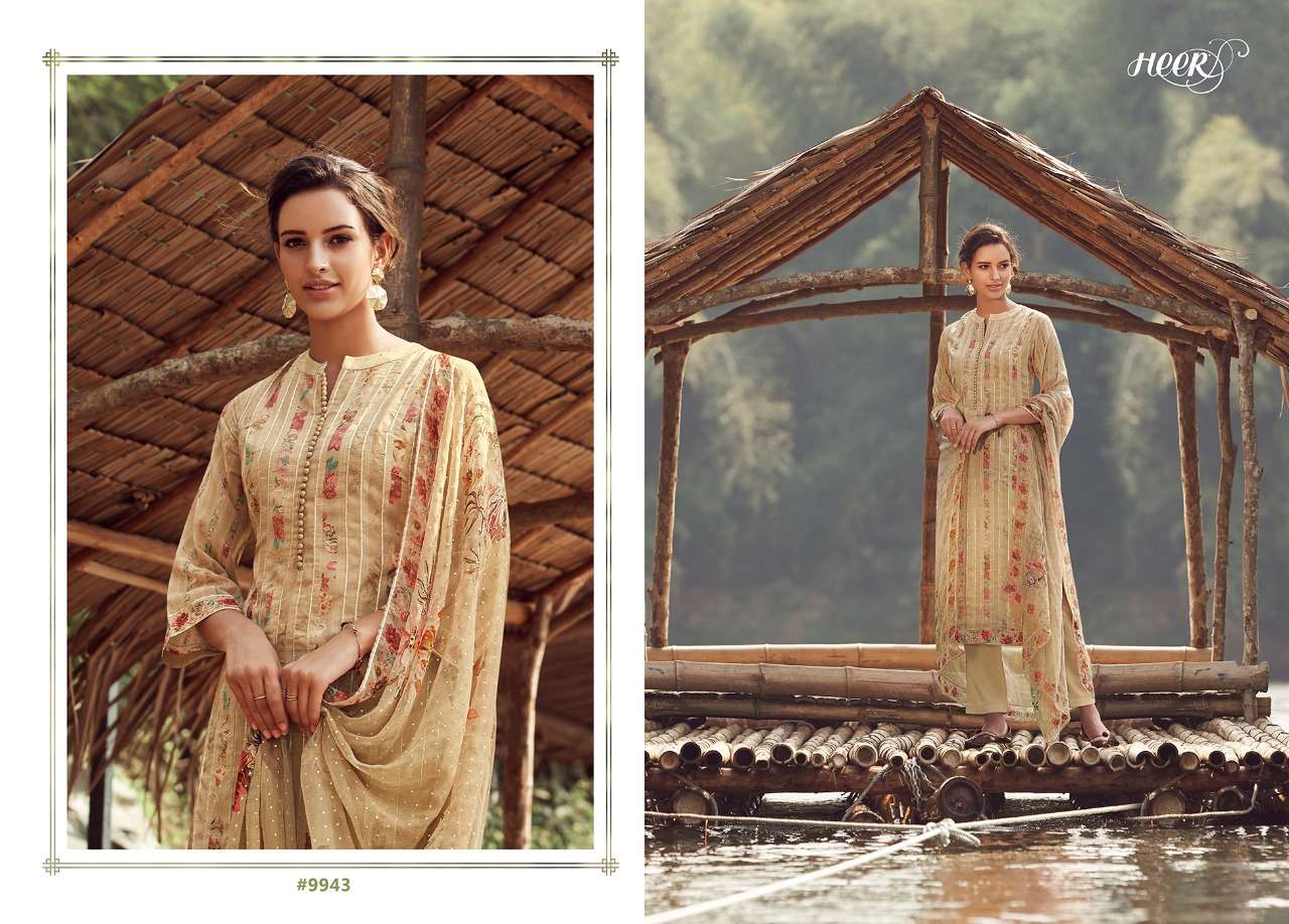 KINARA BY HEER 9941 TO 9948 SERIES BEAUTIFUL SUITS STYLISH FANCY COLORFUL PARTY WEAR & OCCASIONAL WEAR PURE MUSLIN SILK DIGITAL PRINTED DRESSES AT WHOLESALE PRICE