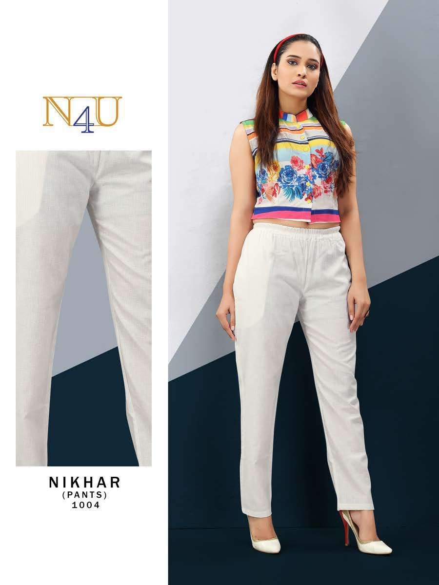 NIKHAR BY N4U 1001 TO 1012 SERIES BEAUTIFUL STYLISH FANCY COLORFUL PARTY WEAR & ETHNIC WEAR LINEN COTTON PRINTED PANTS AT WHOLESALE PRICE