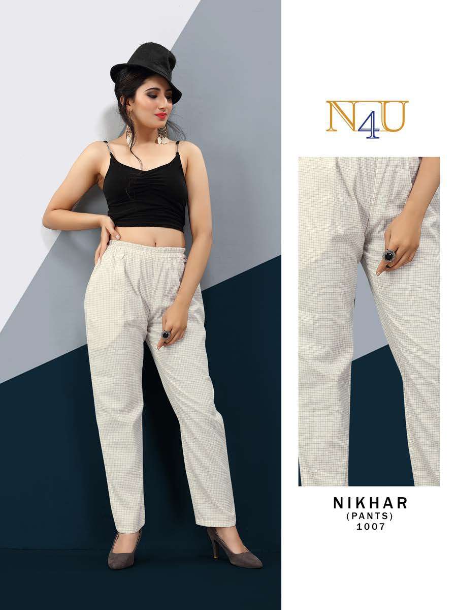 NIKHAR BY N4U 1001 TO 1012 SERIES BEAUTIFUL STYLISH FANCY COLORFUL PARTY WEAR & ETHNIC WEAR LINEN COTTON PRINTED PANTS AT WHOLESALE PRICE