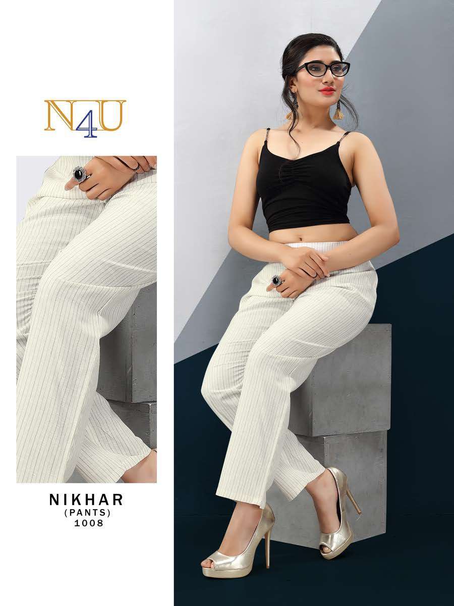 NIKHAR BY N4U 1001 TO 1012 SERIES BEAUTIFUL STYLISH FANCY COLORFUL PARTY WEAR & ETHNIC WEAR LINEN COTTON PRINTED PANTS AT WHOLESALE PRICE