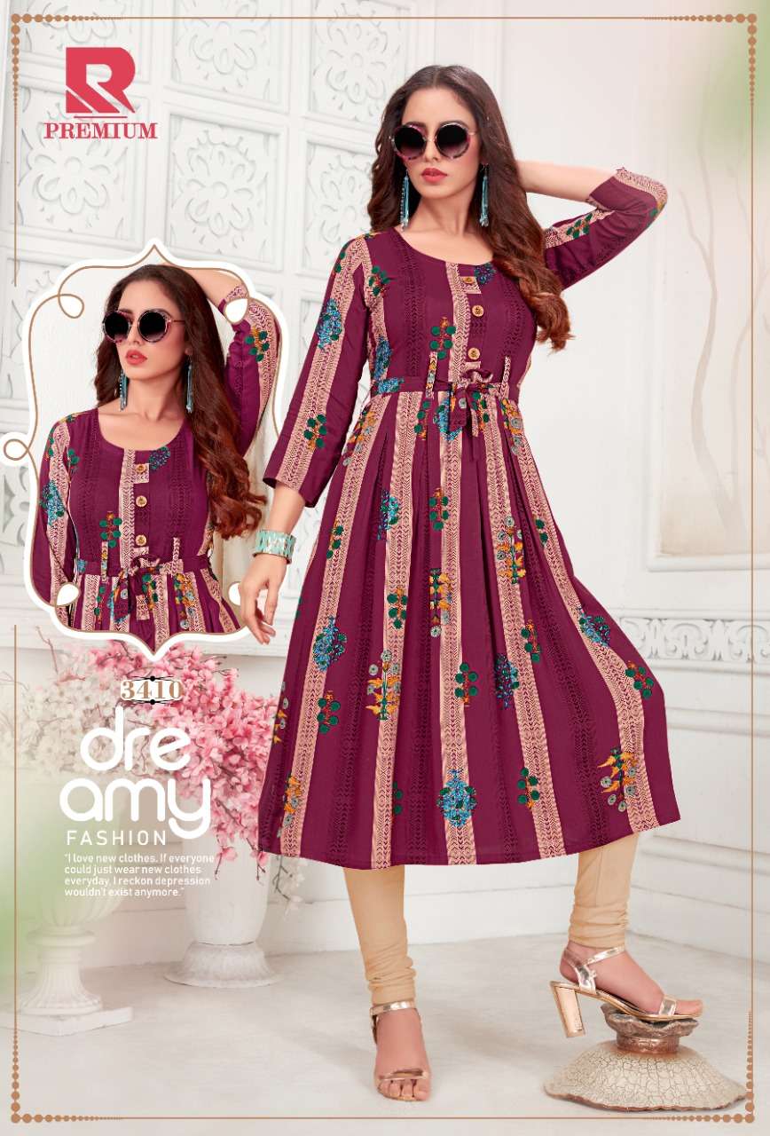 PREMIUM BY RAASHI 3401 TO 3412 SERIES STYLISH FANCY BEAUTIFUL COLORFUL CASUAL WEAR & ETHNIC WEAR HEAVY RAYON PRINTED KURTIS AT WHOLESALE PRICE
