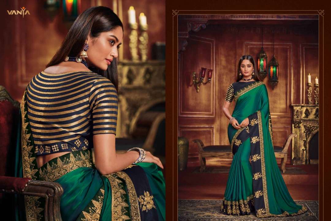 VANYA VOL-14 BY VANYA 2401 TO 2416 SERIES INDIAN TRADITIONAL WEAR COLLECTION BEAUTIFUL STYLISH FANCY COLORFUL PARTY WEAR & OCCASIONAL WEAR FANCY SAREES AT WHOLESALE PRICE