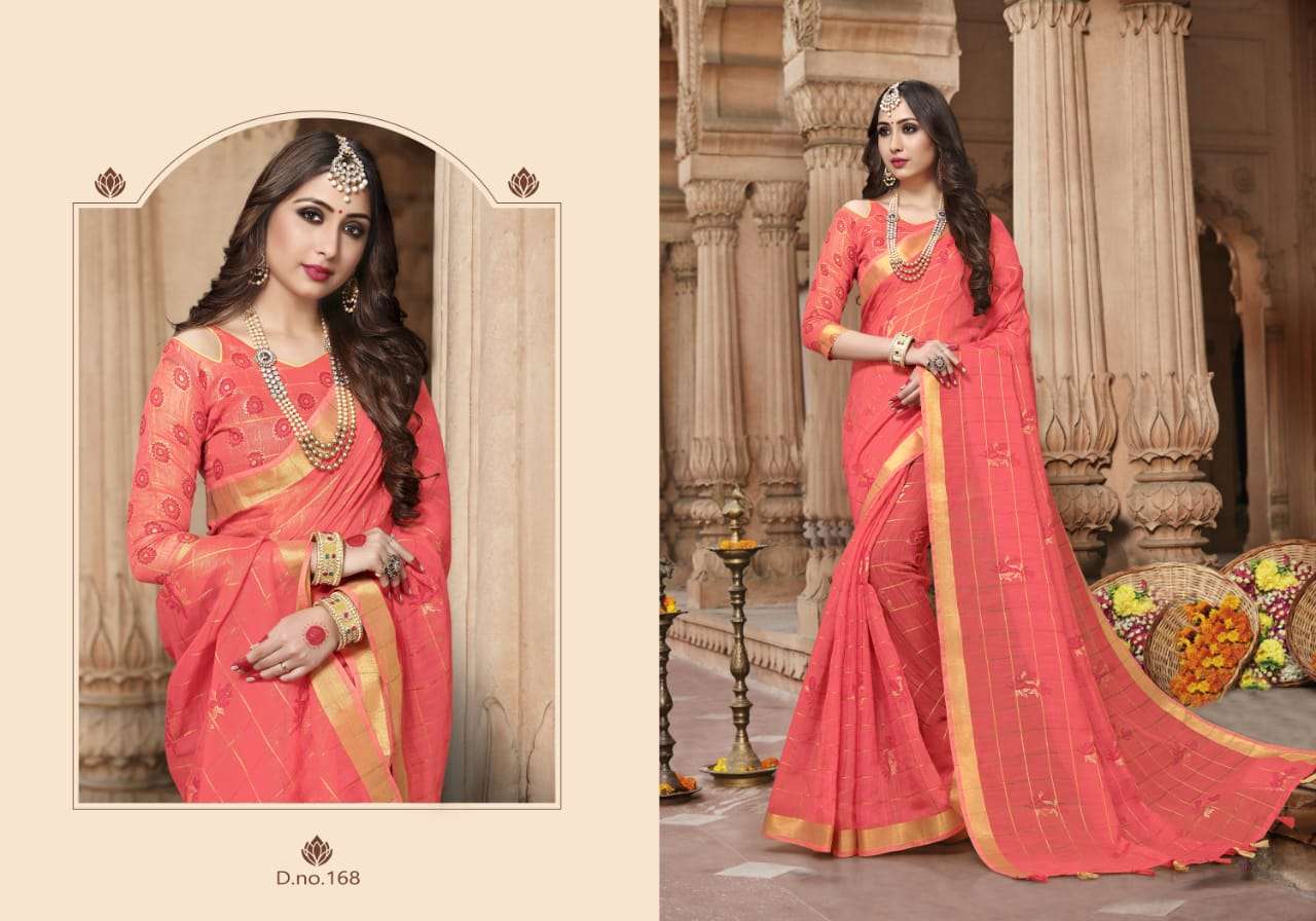 SHREYA BY HRISHI INTERNATIONAL 168 TO 181 SERIES INDIAN TRADITIONAL WEAR COLLECTION BEAUTIFUL STYLISH FANCY COLORFUL PARTY WEAR & OCCASIONAL WEAR COTTON PRINTED SAREES AT WHOLESALE PRICE