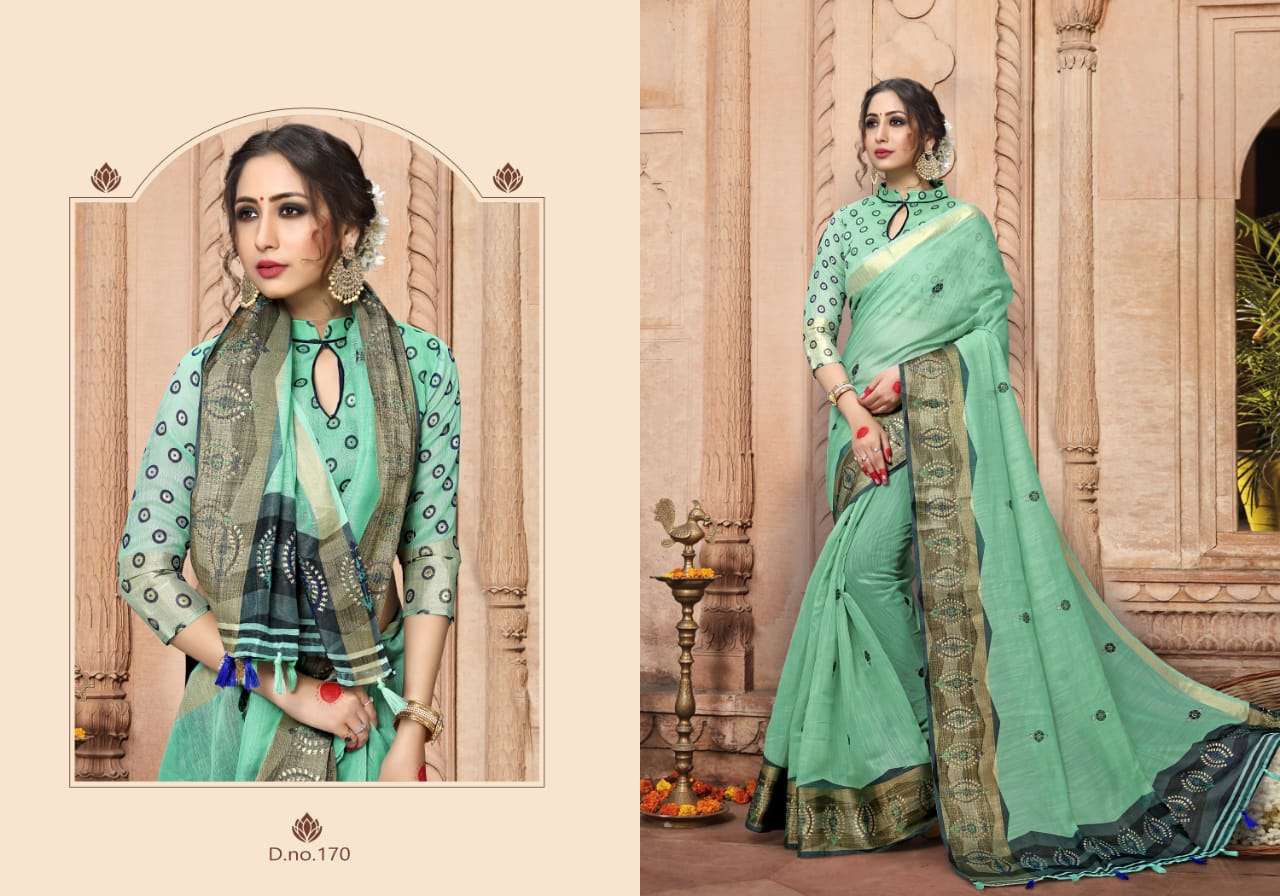 SHREYA BY HRISHI INTERNATIONAL 168 TO 181 SERIES INDIAN TRADITIONAL WEAR COLLECTION BEAUTIFUL STYLISH FANCY COLORFUL PARTY WEAR & OCCASIONAL WEAR COTTON PRINTED SAREES AT WHOLESALE PRICE