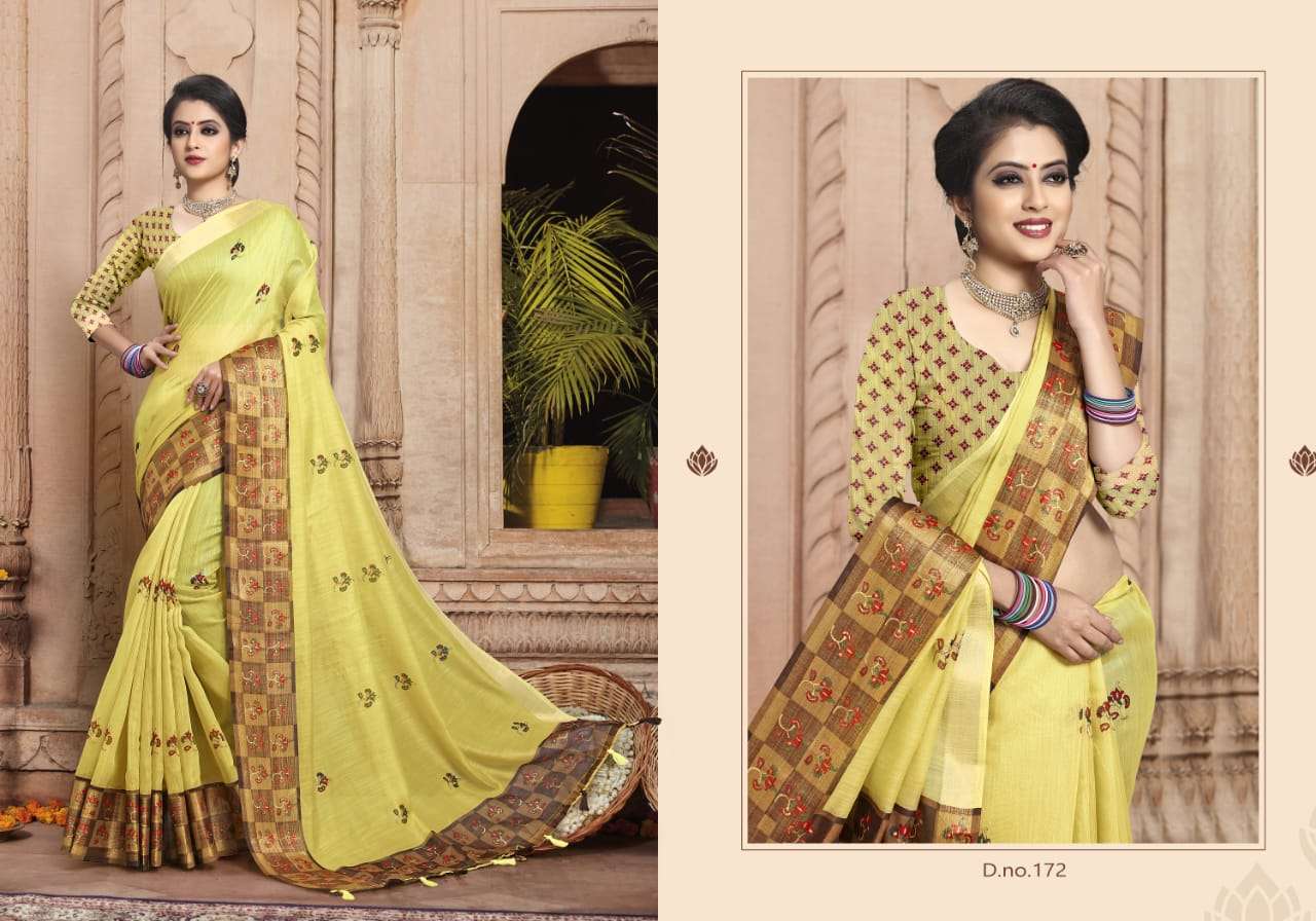 SHREYA BY HRISHI INTERNATIONAL 168 TO 181 SERIES INDIAN TRADITIONAL WEAR COLLECTION BEAUTIFUL STYLISH FANCY COLORFUL PARTY WEAR & OCCASIONAL WEAR COTTON PRINTED SAREES AT WHOLESALE PRICE