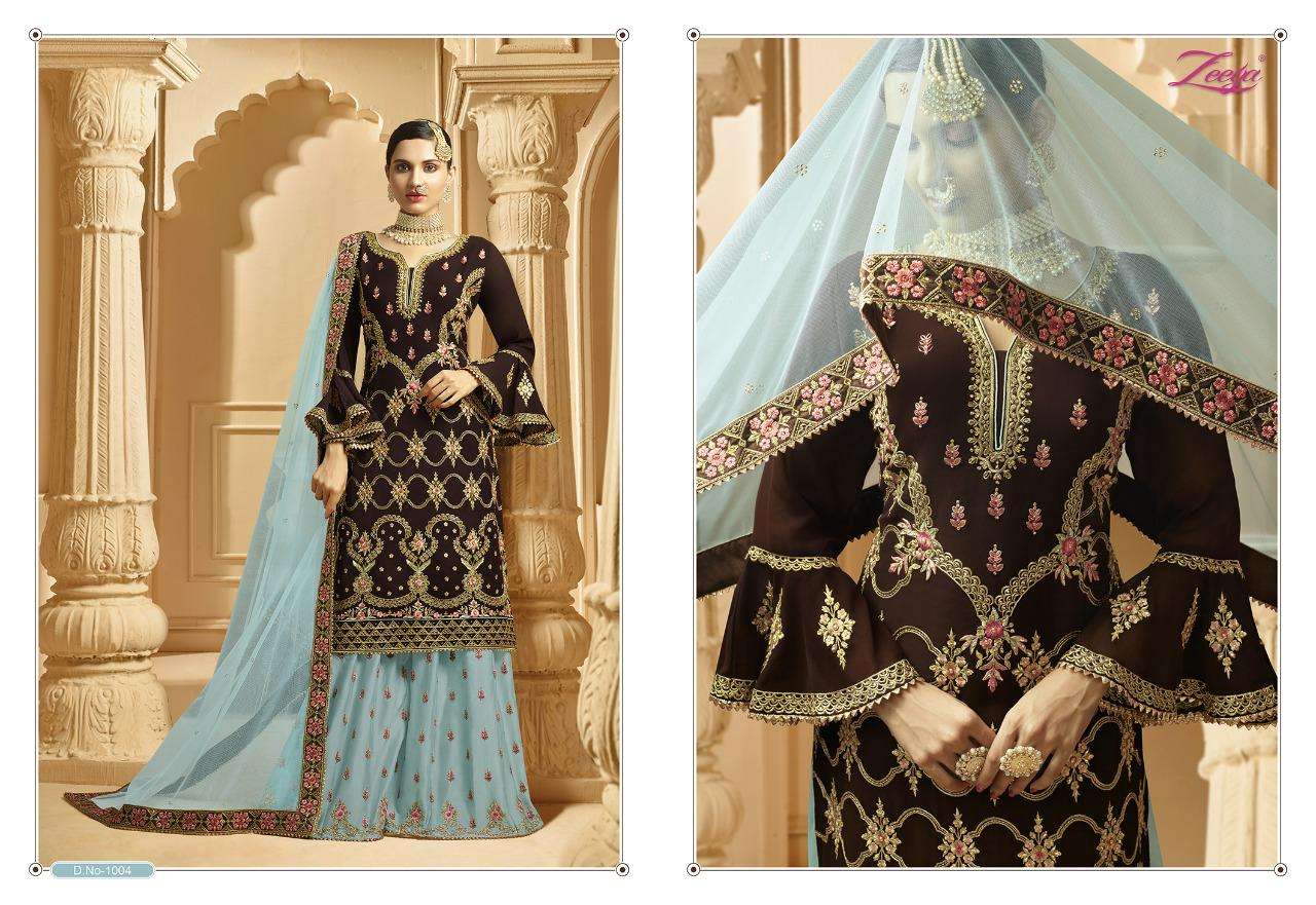 SUFI VOL-1 BY ZEEYA 1001 TO 1004 SERIES PAKISTANI SUITS BEAUTIFUL FANCY COLORFUL STYLISH PARTY WEAR & OCCASIONAL WEAR HEAVY GEORGETTE WITH EMBROIDERY DRESSES AT WHOLESALE PRICE