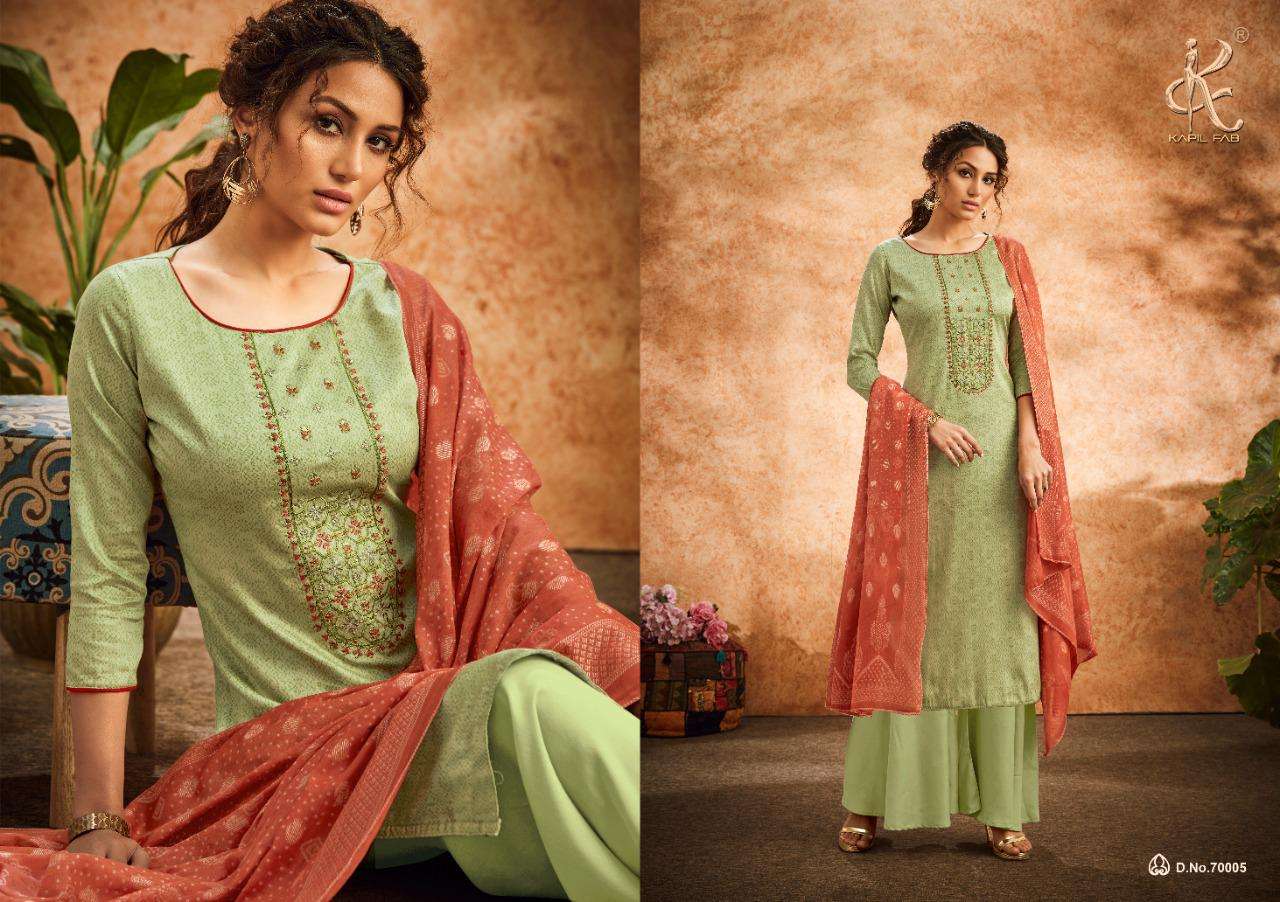 DIVAA BY KAPIL FAB 70001 TO 70007 SERIES BEAUTIFUL STYLISH SHARARA SUITS FANCY COLORFUL CASUAL WEAR & ETHNIC WEAR & READY TO WEAR PURE JAM COTTON PRINTED DRESSES AT WHOLESALE PRICE