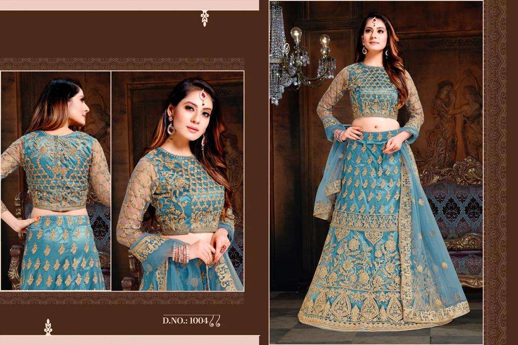 SENORITA BY SAMISTHA 1001 TO 1013 SERIES DESIGNER BEAUTIFUL WEDDING COLLECTION OCCASIONAL WEAR & PARTY WEAR NET/SATIN LEHENGAS AT WHOLESALE PRICE