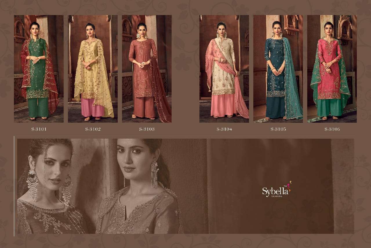 Rihana By Sybella 3101 To 3106 Series Beautiful Suits Stylish Fancy Colorful Party Wear & Occasional Wear Rass Silk Embroidered Dresses At Wholesale Price