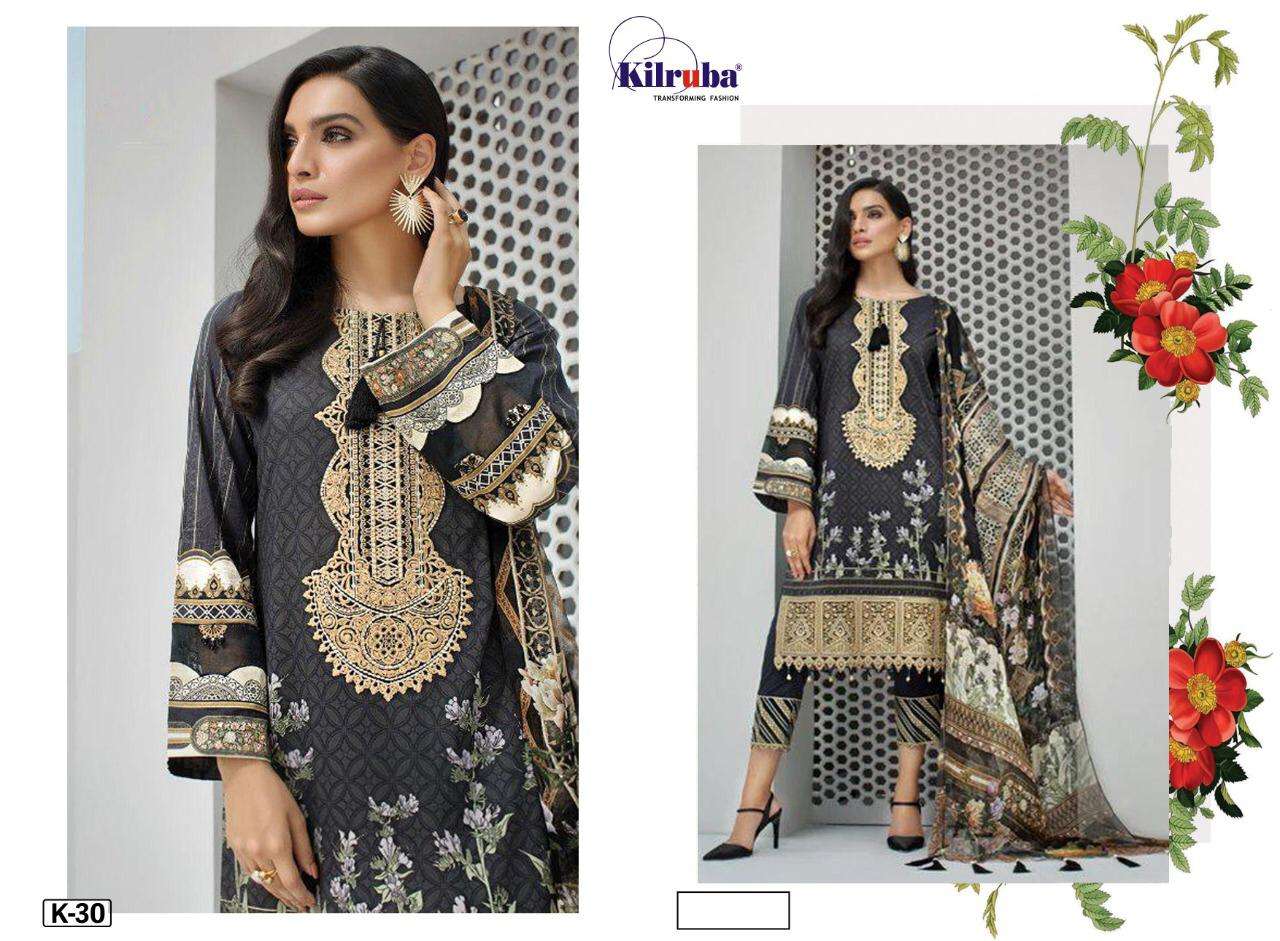 IRIS LAWN COLLECTION 20 BY KILRUBA 23 TO 31 SERIES DESIGNER FESTIVE PAKISTANI SUITS COLLECTION BEAUTIFUL STYLISH FANCY COLORFUL PARTY WEAR & OCCASIONAL WEAR PURE JAM SILK PRINT WITH EMBROIDERED DRESSES AT WHOLESALE PRICE