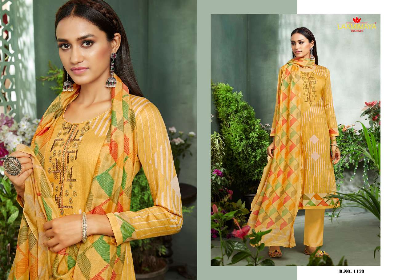 ALVINA BY LAXMIMAYA SILK MILLS 1178 TO 1187 SERIES BEAUTIFUL STYLISH SHARARA SUITS FANCY COLORFUL CASUAL WEAR & ETHNIC WEAR & READY TO WEAR PURE JAM DIGITAL PRINTED WITH EMBROIDERY DRESSES AT WHOLESALE PRICE