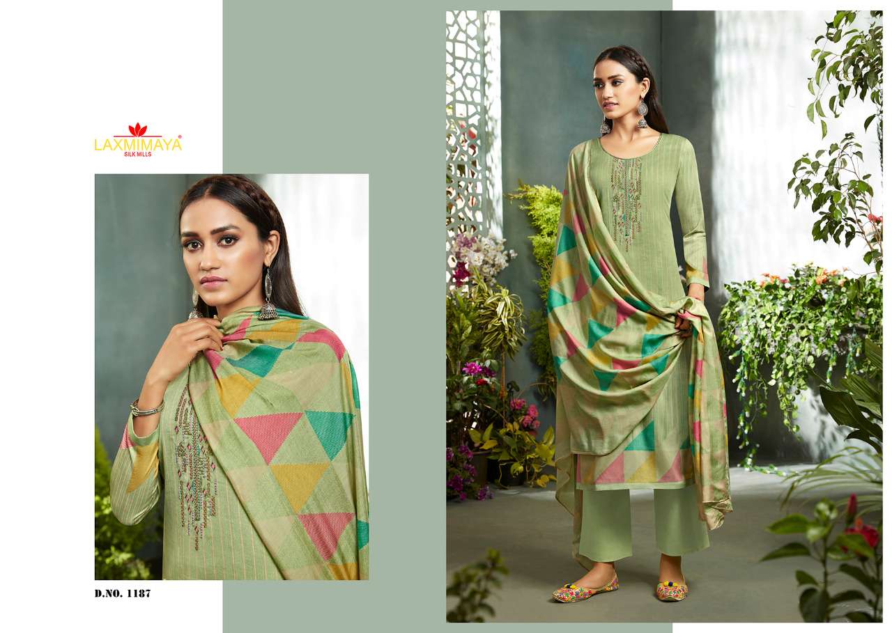 ALVINA BY LAXMIMAYA SILK MILLS 1178 TO 1187 SERIES BEAUTIFUL STYLISH SHARARA SUITS FANCY COLORFUL CASUAL WEAR & ETHNIC WEAR & READY TO WEAR PURE JAM DIGITAL PRINTED WITH EMBROIDERY DRESSES AT WHOLESALE PRICE