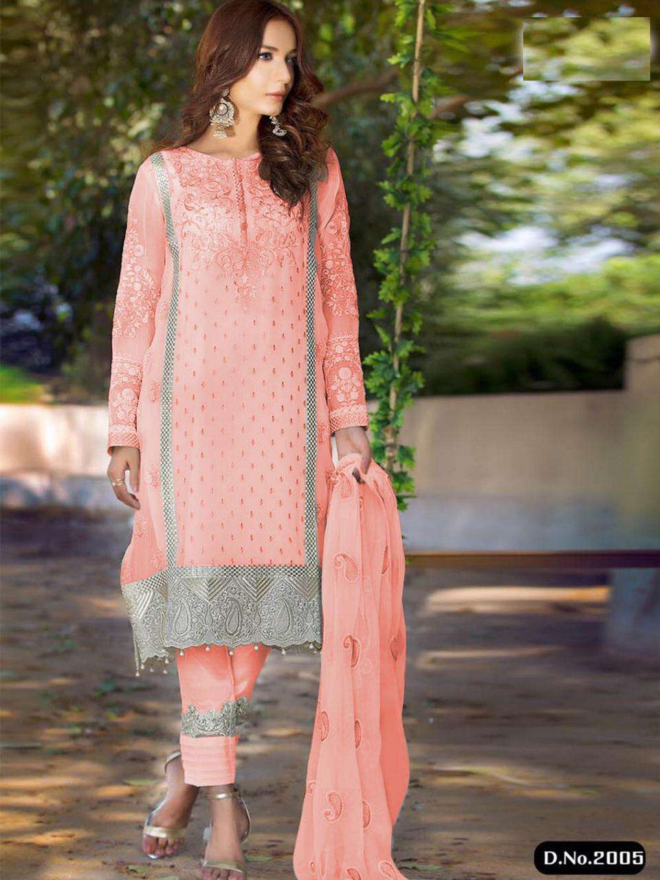 PAKISTANI HIT DESIGN 2005 COLOURS BY FASHID WHOLESALE 2005 TO 2005-B SERIES PAKISTANI SUITS BEAUTIFUL FANCY COLORFUL STYLISH PARTY WEAR & OCCASIONAL WEAR GEORGETTE WITH EMBROIDERY DRESSES AT WHOLESALE PRICE