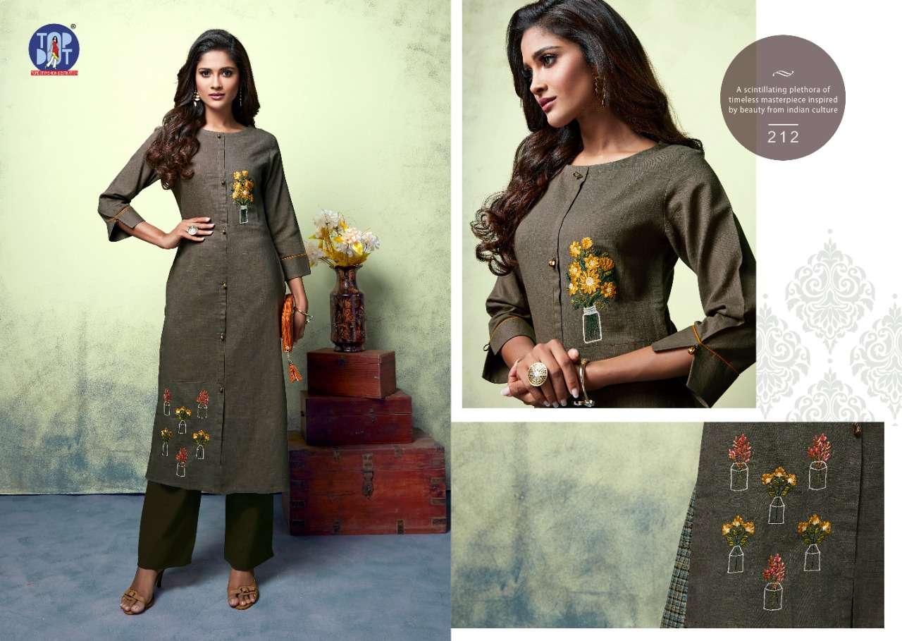 SHEEN BY TOP DOT 211 TO 218 SERIES BEAUTIFUL STYLISH FANCY COLORFUL CASUAL WEAR & ETHNIC WEAR & READY TO WEAR HANDLOOM RAYON/COTTON EMBROIDERED KURTIS AT WHOLESALE PRICE