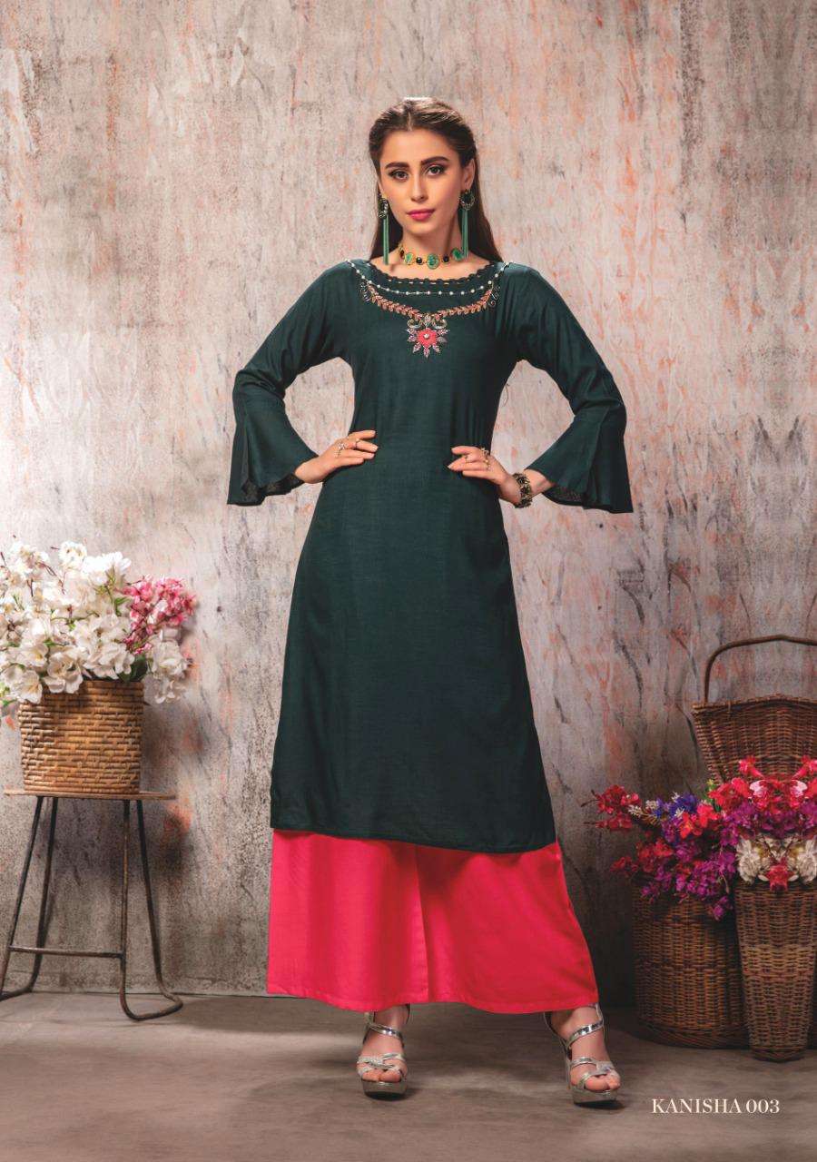 KANISHA BY MAYREE 001 TO 008 SERIES BEAUTIFUL BEAUTIFUL STYLISH FANCY COLORFUL CASUAL WEAR & ETHNIC WEAR READY TO WEAR RAYON EMBROIDERED KURTIS AT WHOLESALE PRICE